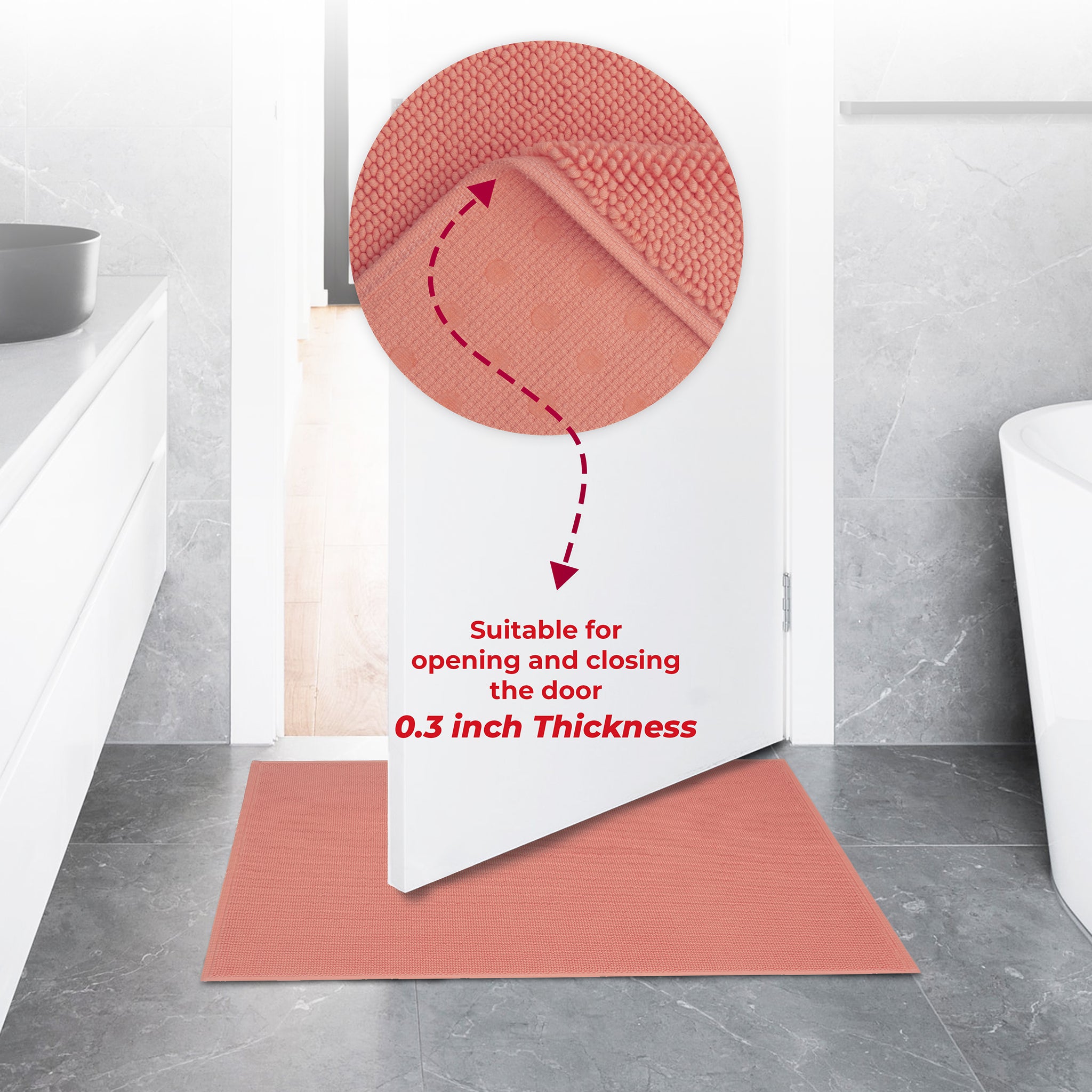 American-softlinen 100% Cotton Bath Mat Rugs, 17x24 inches Slip Resistant Bottom Base Bath Mats for Bathroom