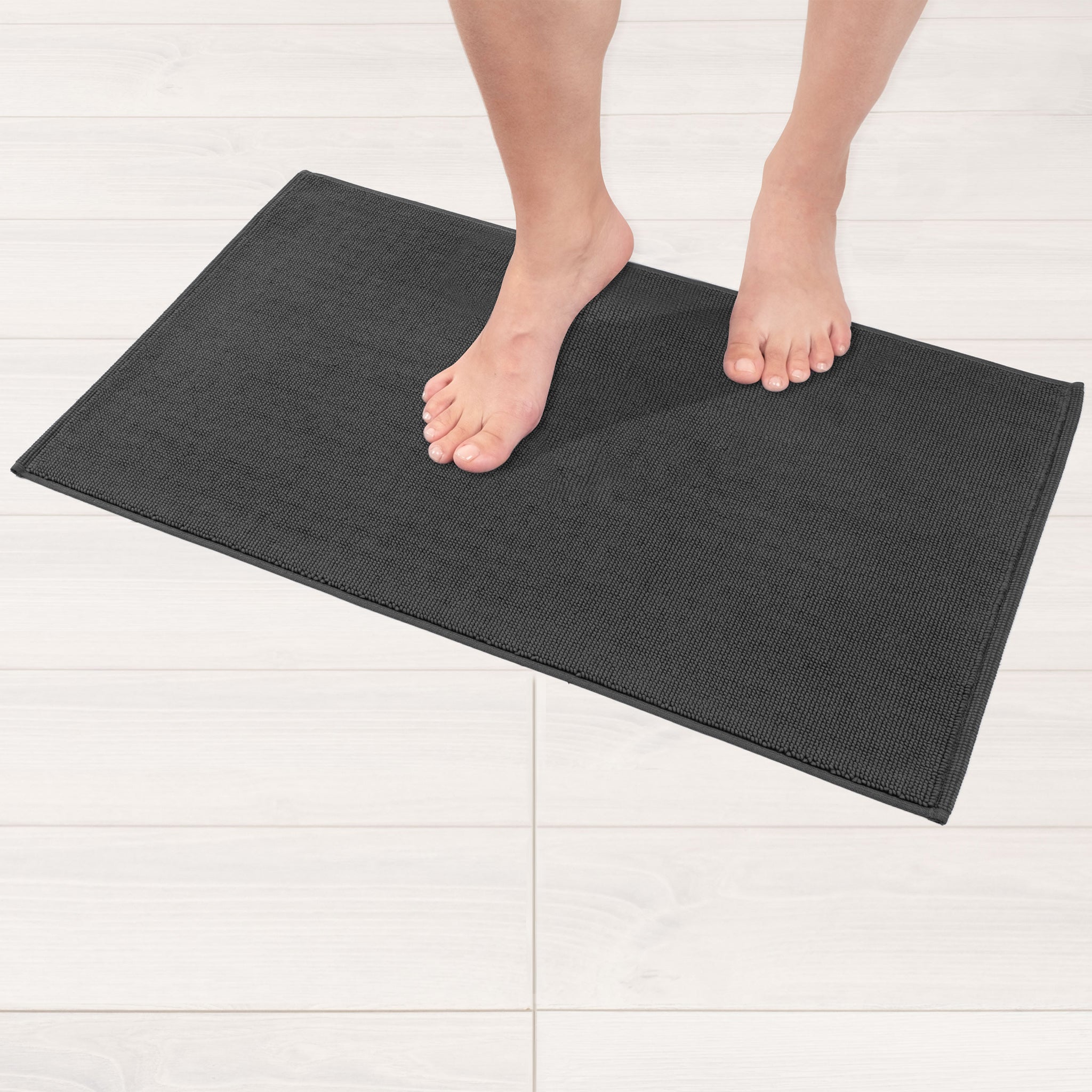 American-softlinen 100% Cotton Bath Mat Rugs, 17x24 inches Slip Resistant Bottom Base Bath Mats for Bathroom