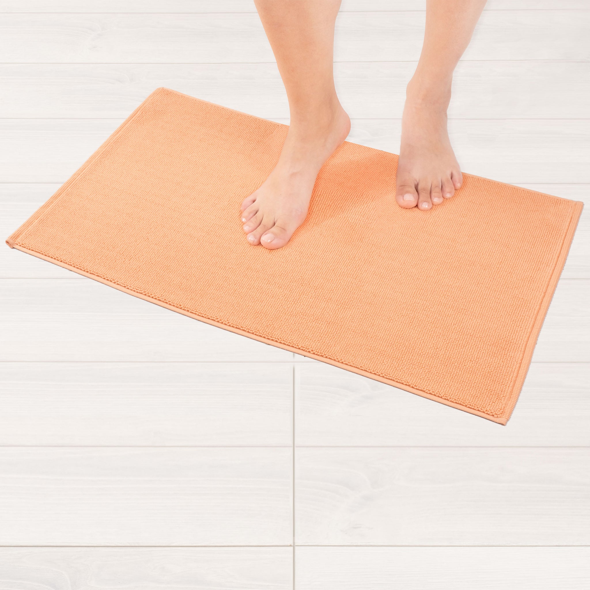American-softlinen 100% Cotton Bath Mat Rugs, 17x24 inches Slip Resistant Bottom Base Bath Mats for Bathroom