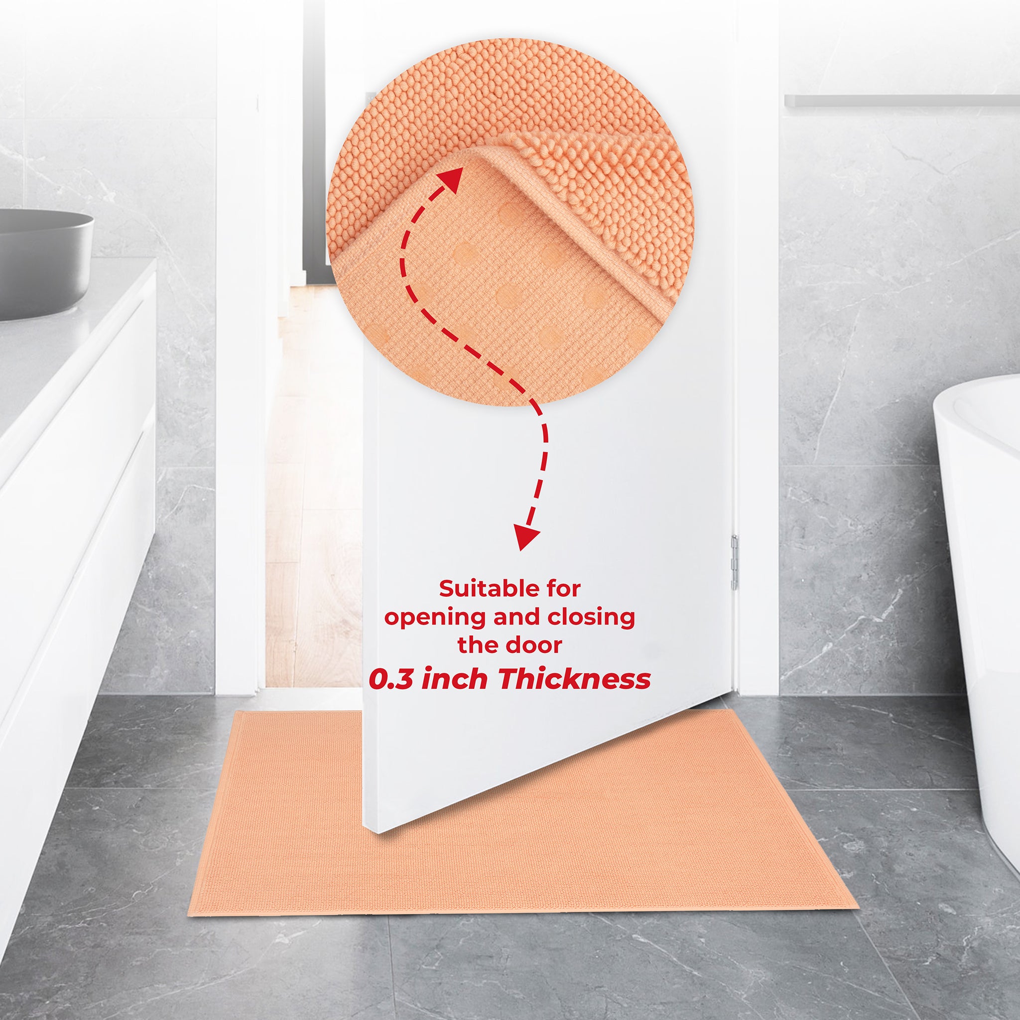 American-softlinen 100% Cotton Bath Mat Rugs, 17x24 inches Slip Resistant Bottom Base Bath Mats for Bathroom