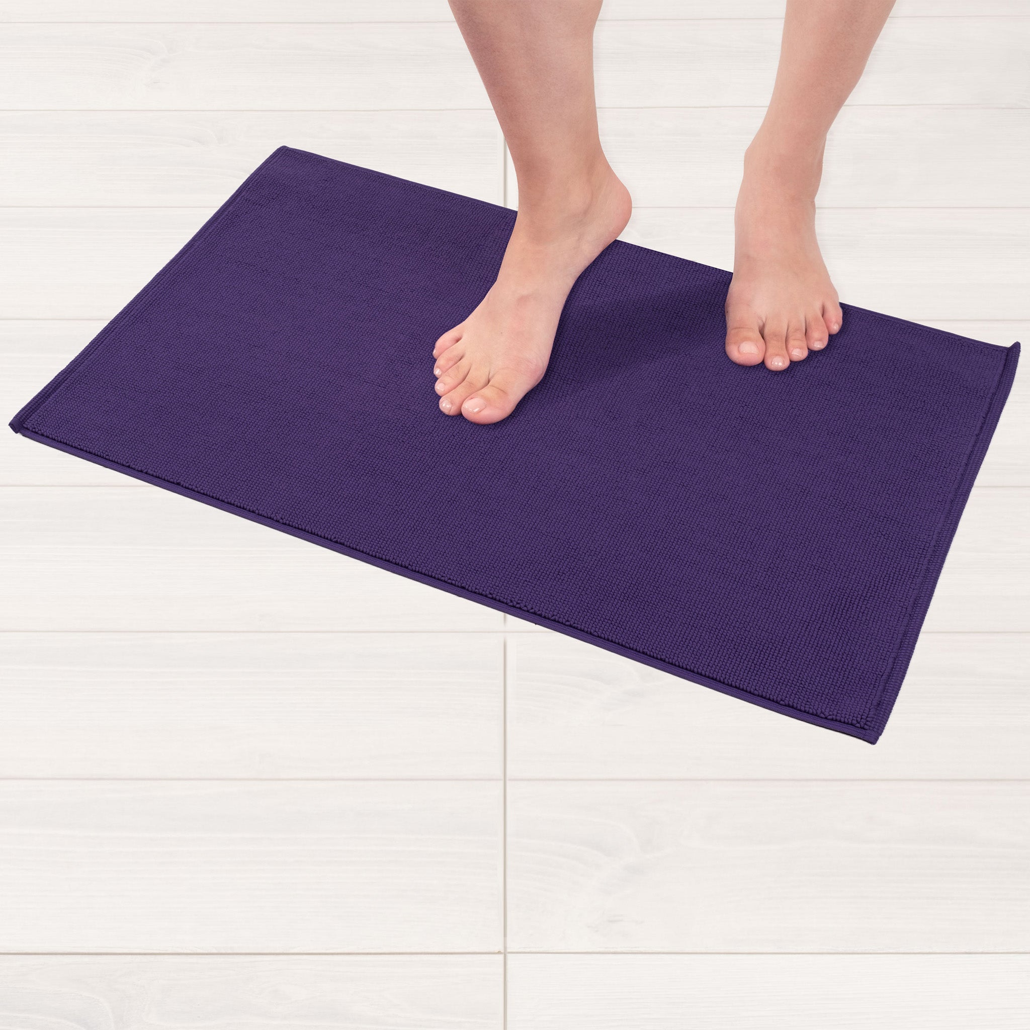 American-softlinen 100% Cotton Bath Mat Rugs, 17x24 inches Slip Resistant Bottom Base Bath Mats for Bathroom