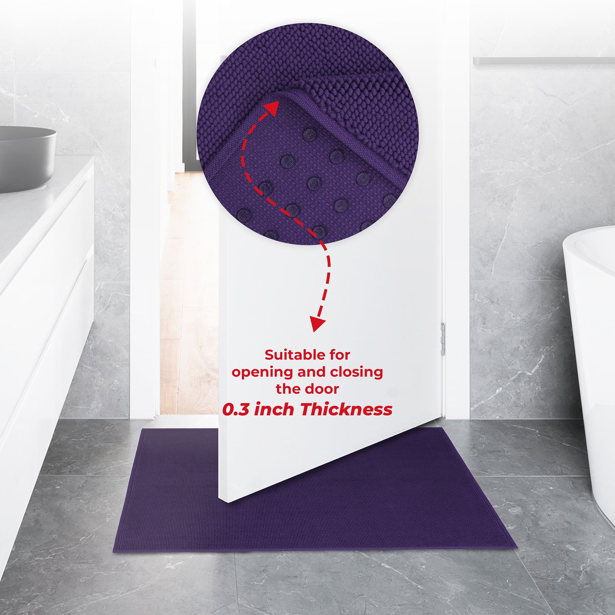 American-softlinen 100% Cotton Bath Mat Rugs, 17x24 inches Slip Resistant Bottom Base Bath Mats for Bathroom