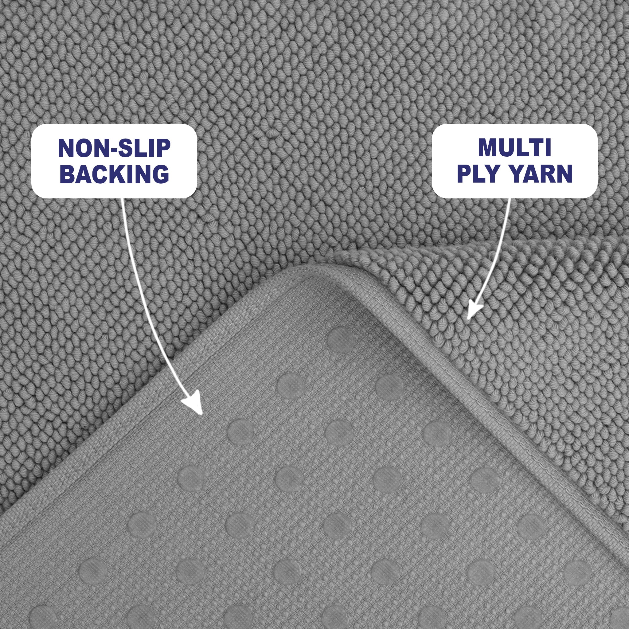 American-softlinen 100% Cotton Bath Mat Rugs, 17x24 inches Slip Resistant Bottom Base Bath Mats for Bathroom