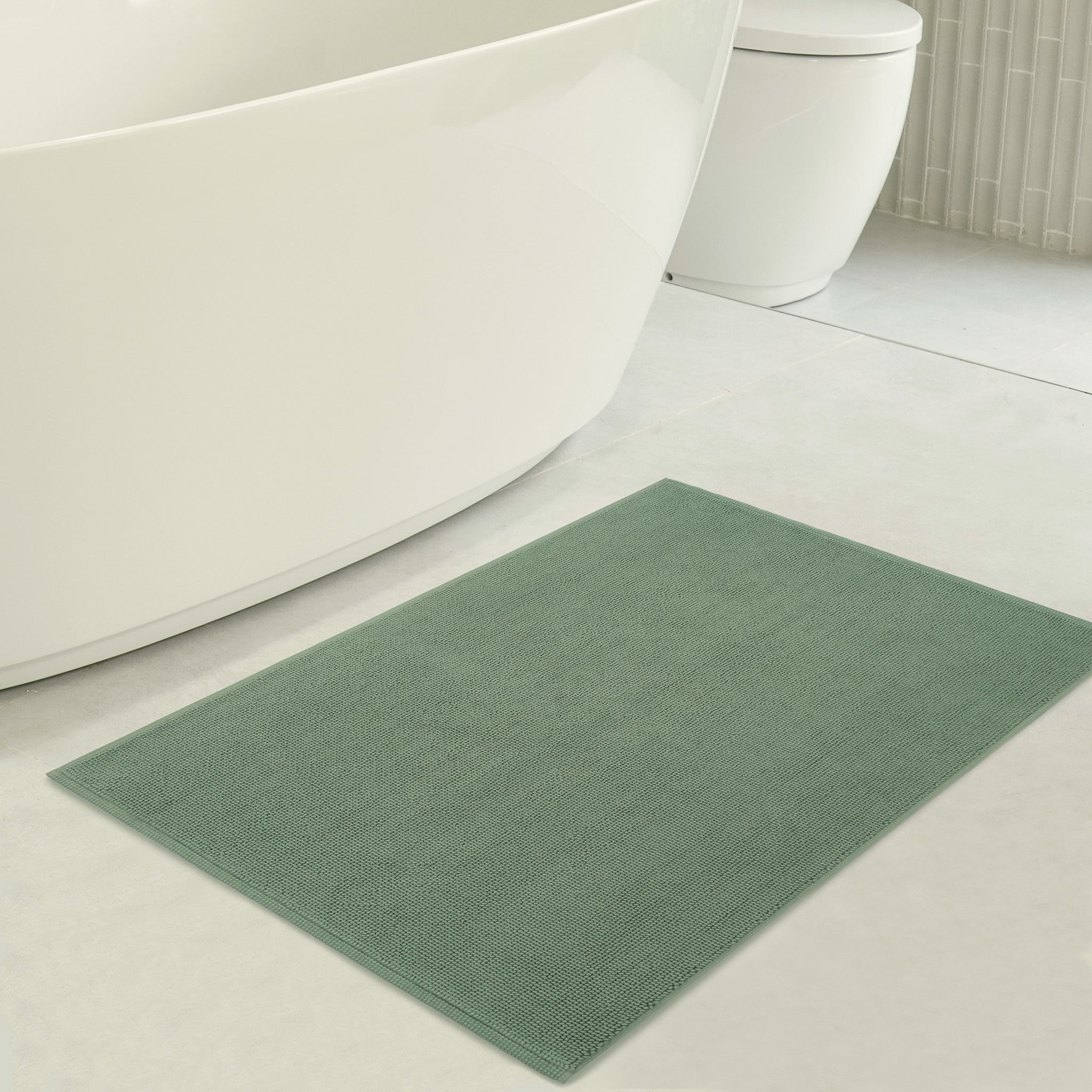 American-softlinen 100% Cotton Bath Mat Rugs, 17x24 inches Slip Resistant Bottom Base Bath Mats for Bathroom