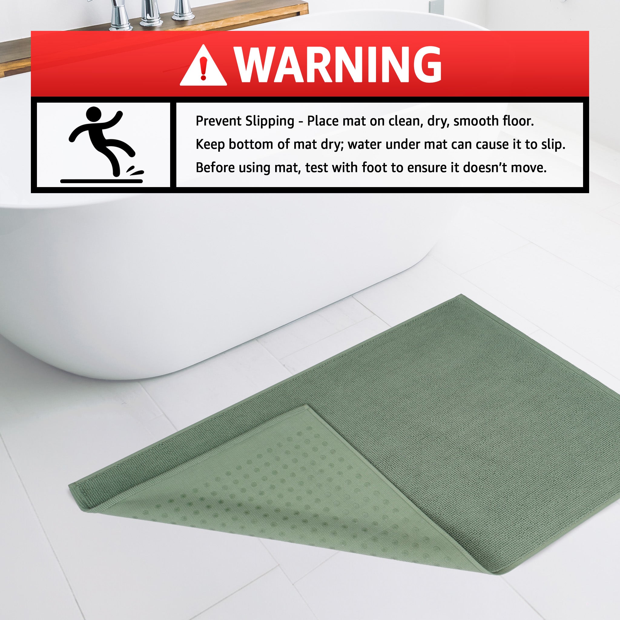 American-softlinen 100% Cotton Bath Mat Rugs, 17x24 inches Slip Resistant Bottom Base Bath Mats for Bathroom