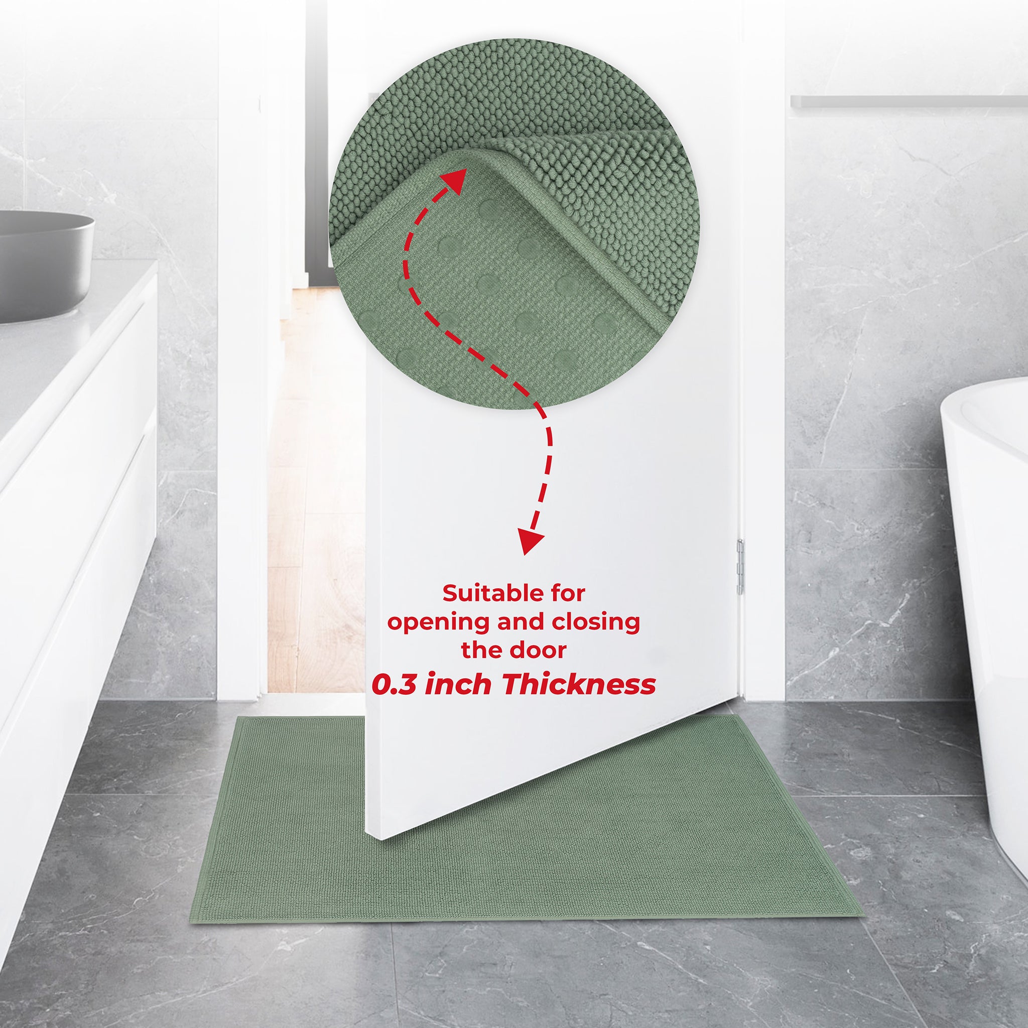 American-softlinen 100% Cotton Bath Mat Rugs, 17x24 inches Slip Resistant Bottom Base Bath Mats for Bathroom