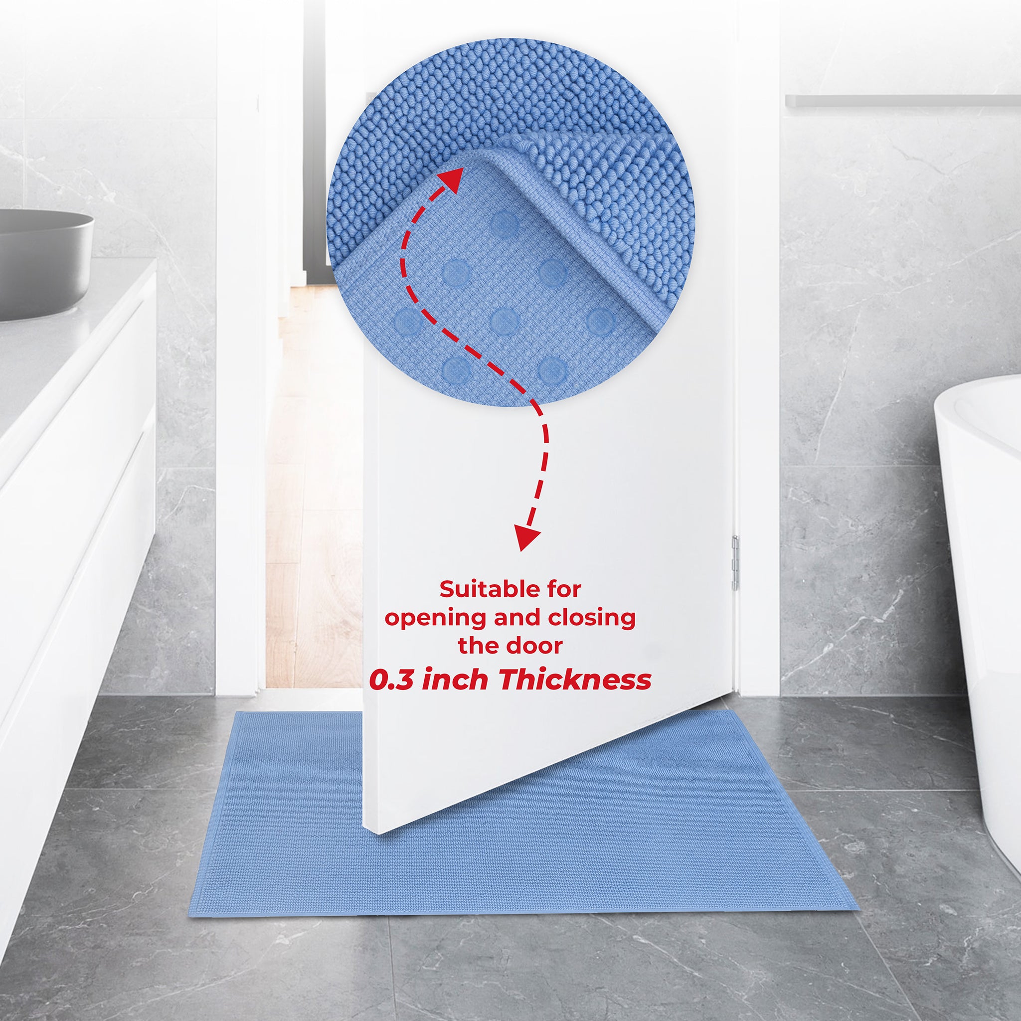 American-softlinen 100% Cotton Bath Mat Rugs, 17x24 inches Slip Resistant Bottom Base Bath Mats for Bathroom