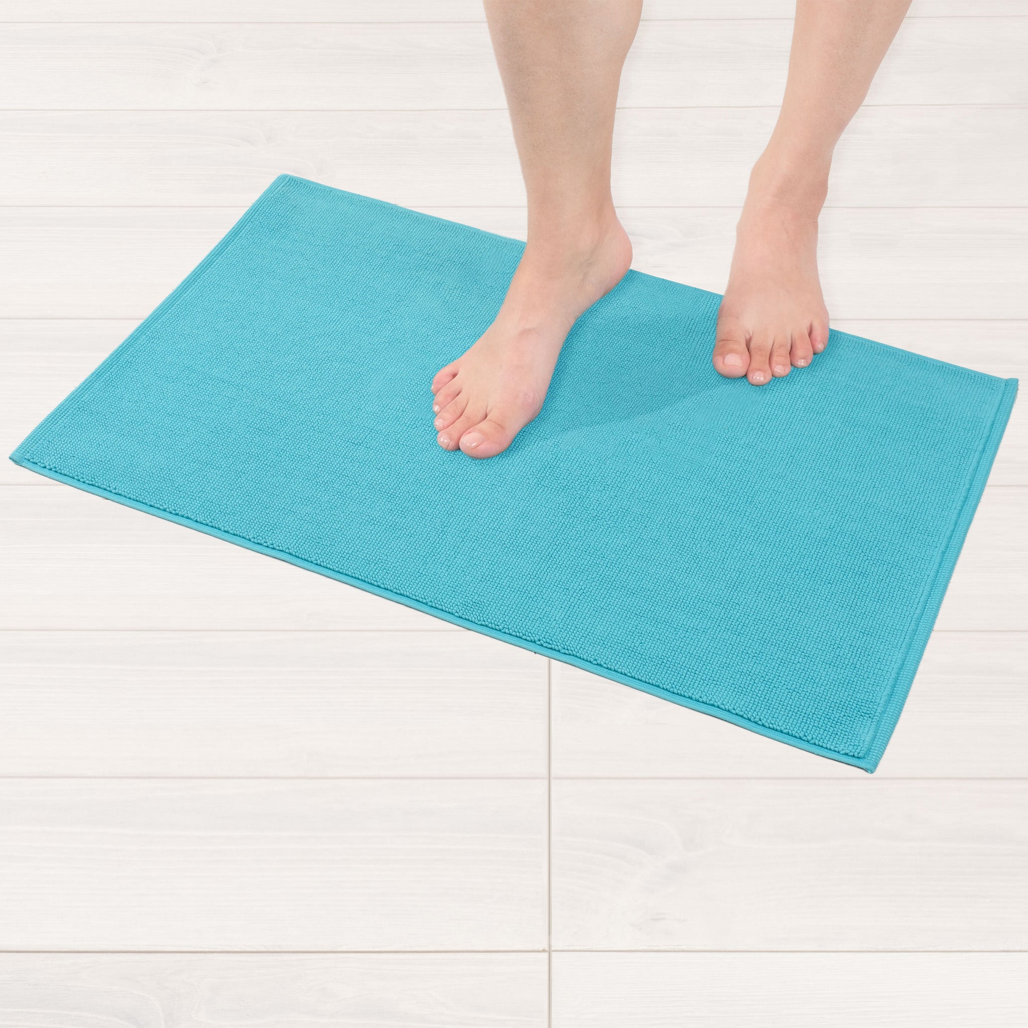 American-softlinen 100% Cotton Bath Mat Rugs, 17x24 inches Slip Resistant Bottom Base Bath Mats for Bathroom