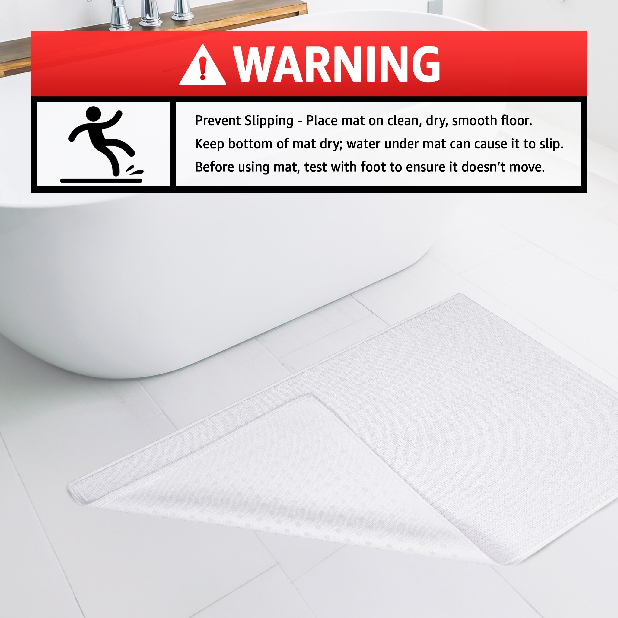 American-softlinen 100% Cotton Bath Mat Rugs, 17x24 inches Slip Resistant Bottom Base Bath Mats for Bathroom