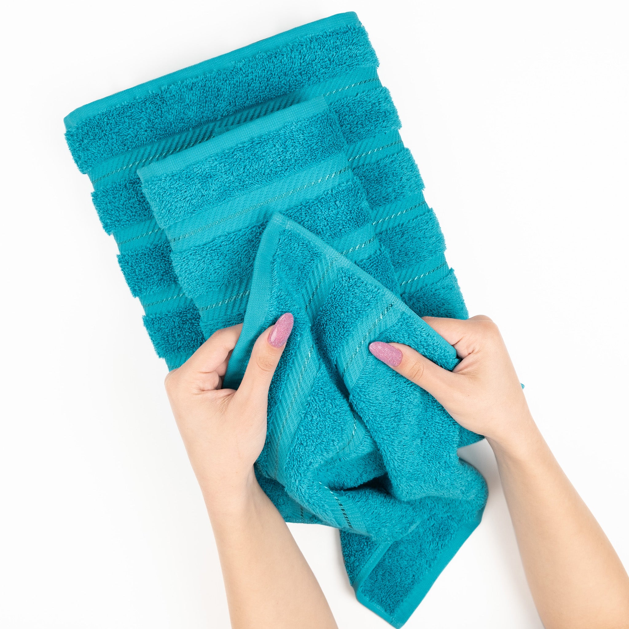American-softlinen 3 Piece Best Bath Towels Set 100% Cotton Turkish Towels with 20 Different Colors Aqua-Blue-5