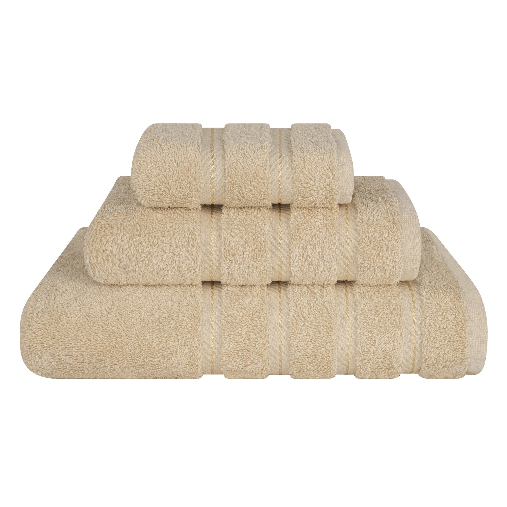 American-softlinen 3 Piece Best Bath Towels Set 100% Cotton Turkish Towels with 20 Different Colors Beige-1
