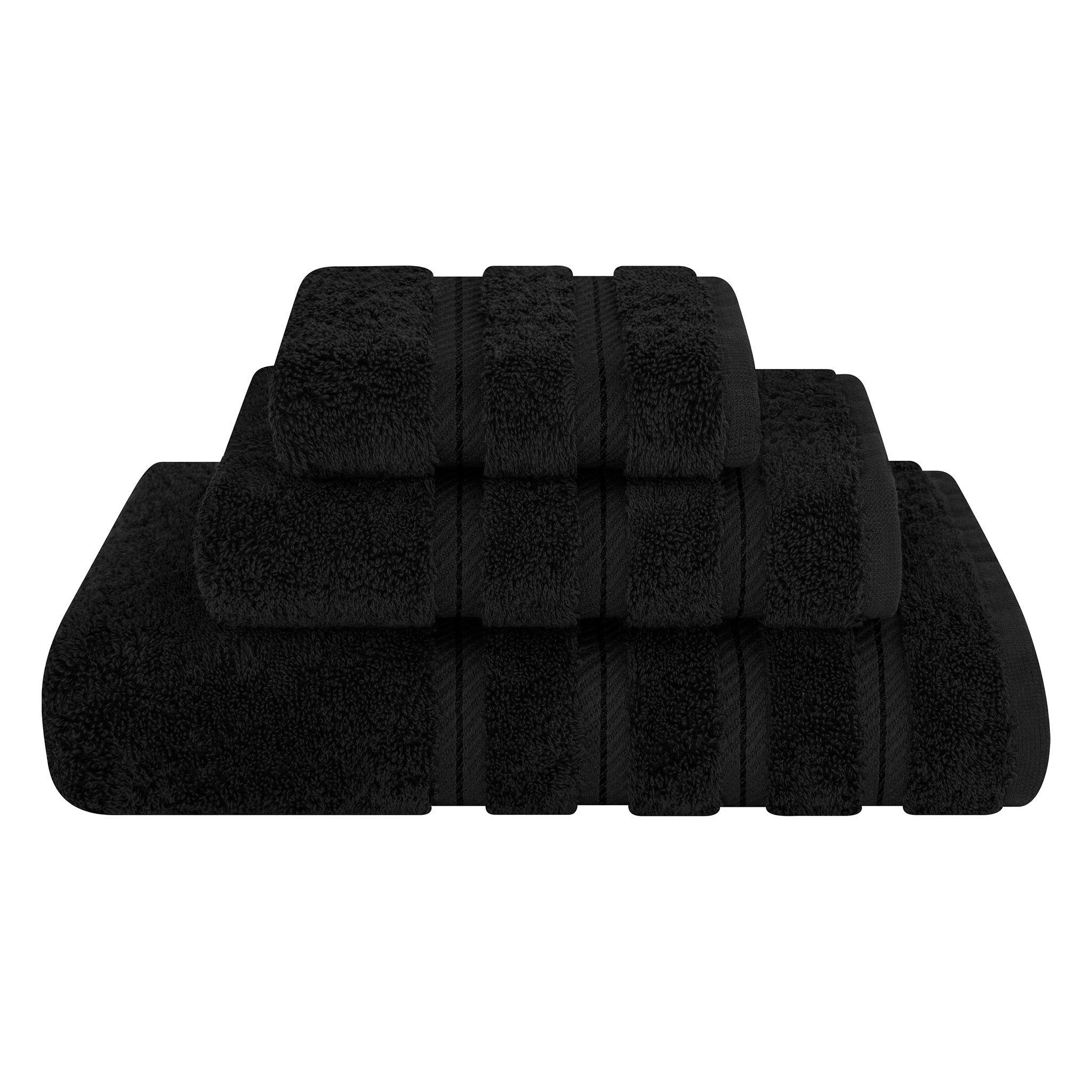 American-softlinen 3 Piece Best Bath Towels Set 100% Cotton Turkish Towels with 20 Different Colors Black-1