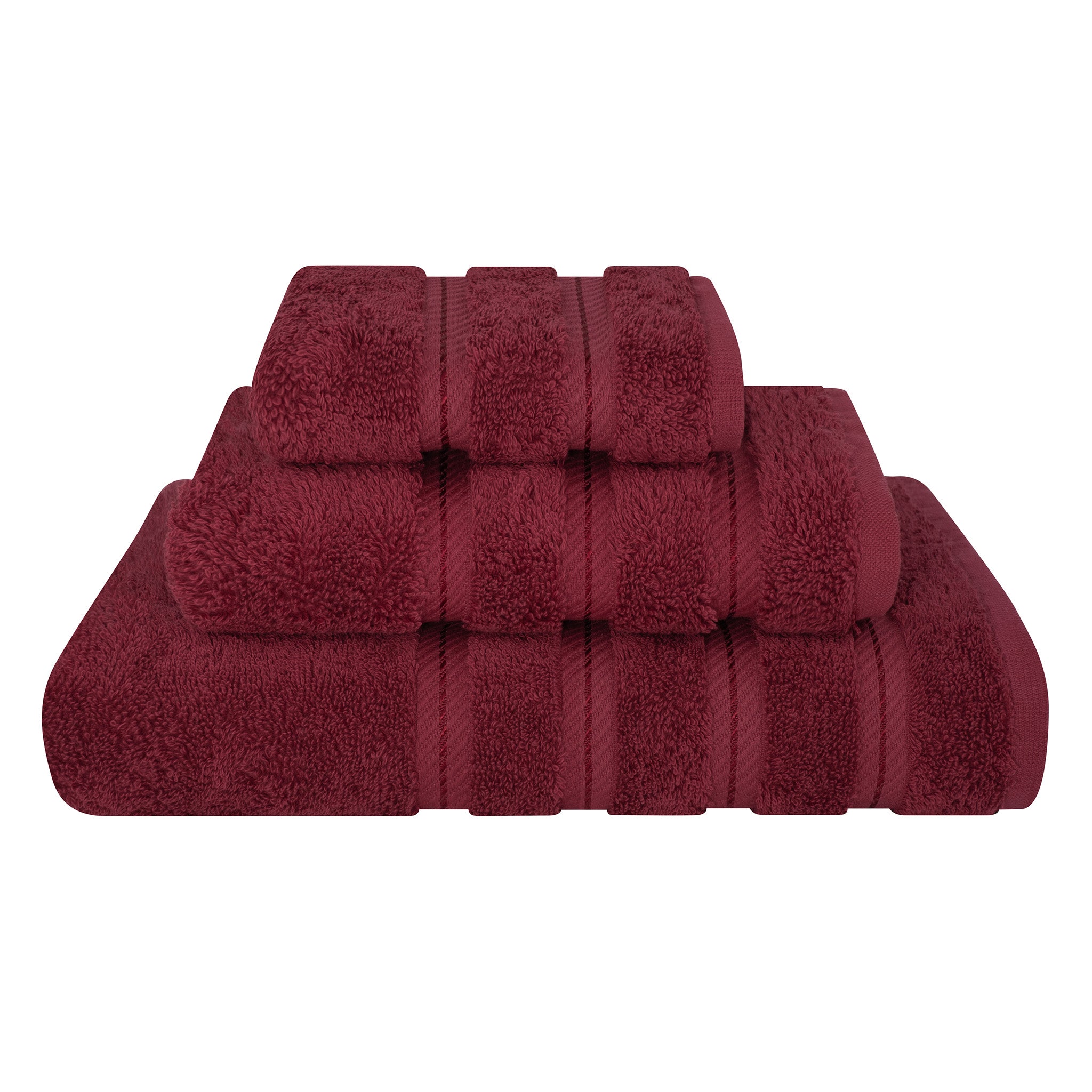 American-softlinen 3 Piece Best Bath Towels Set 100% Cotton Turkish Towels with 20 Different Colors Bordeaux-Red-1