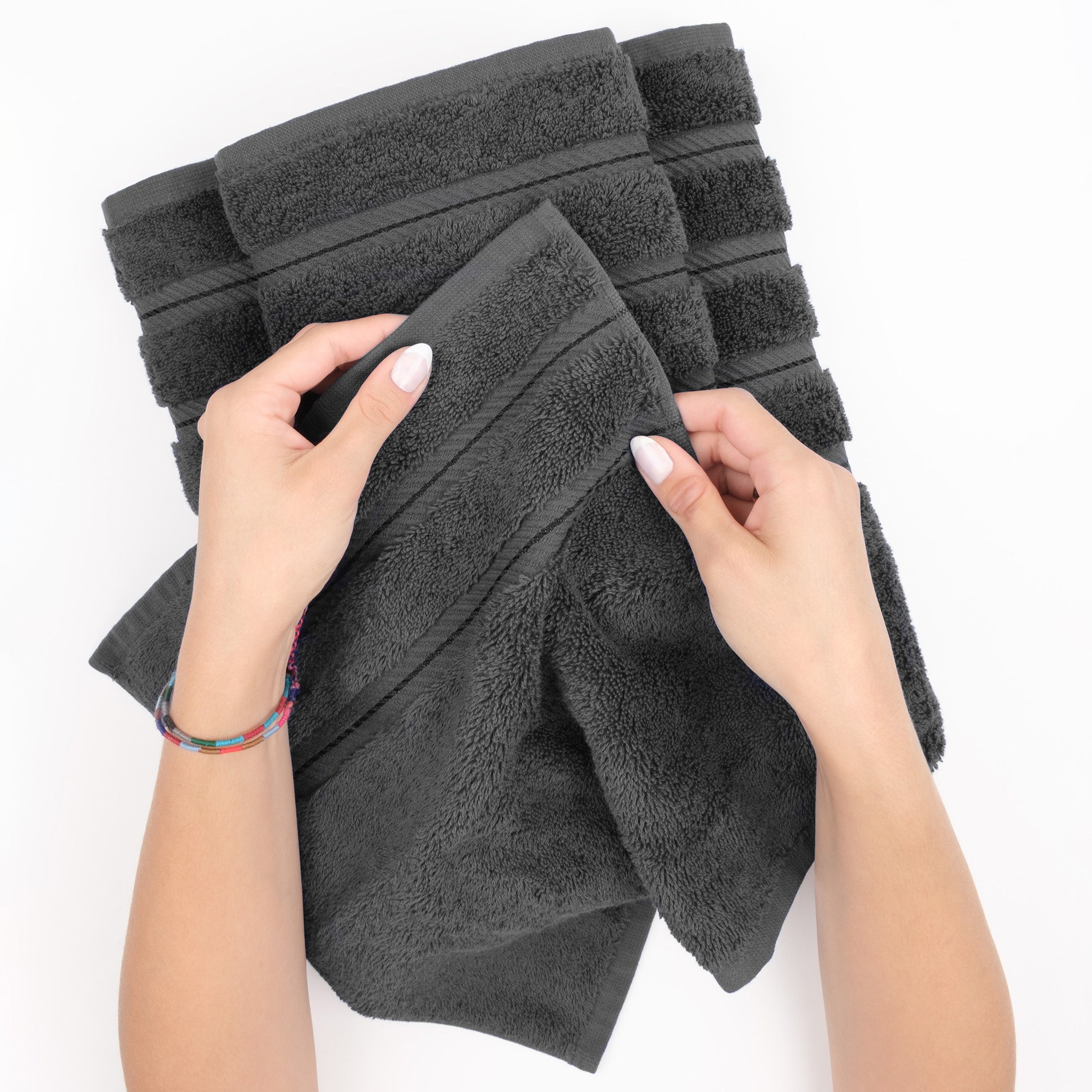 American-softlinen 3 Piece Best Bath Towels Set 100% Cotton Turkish Towels with 20 Different Colors Gray-5