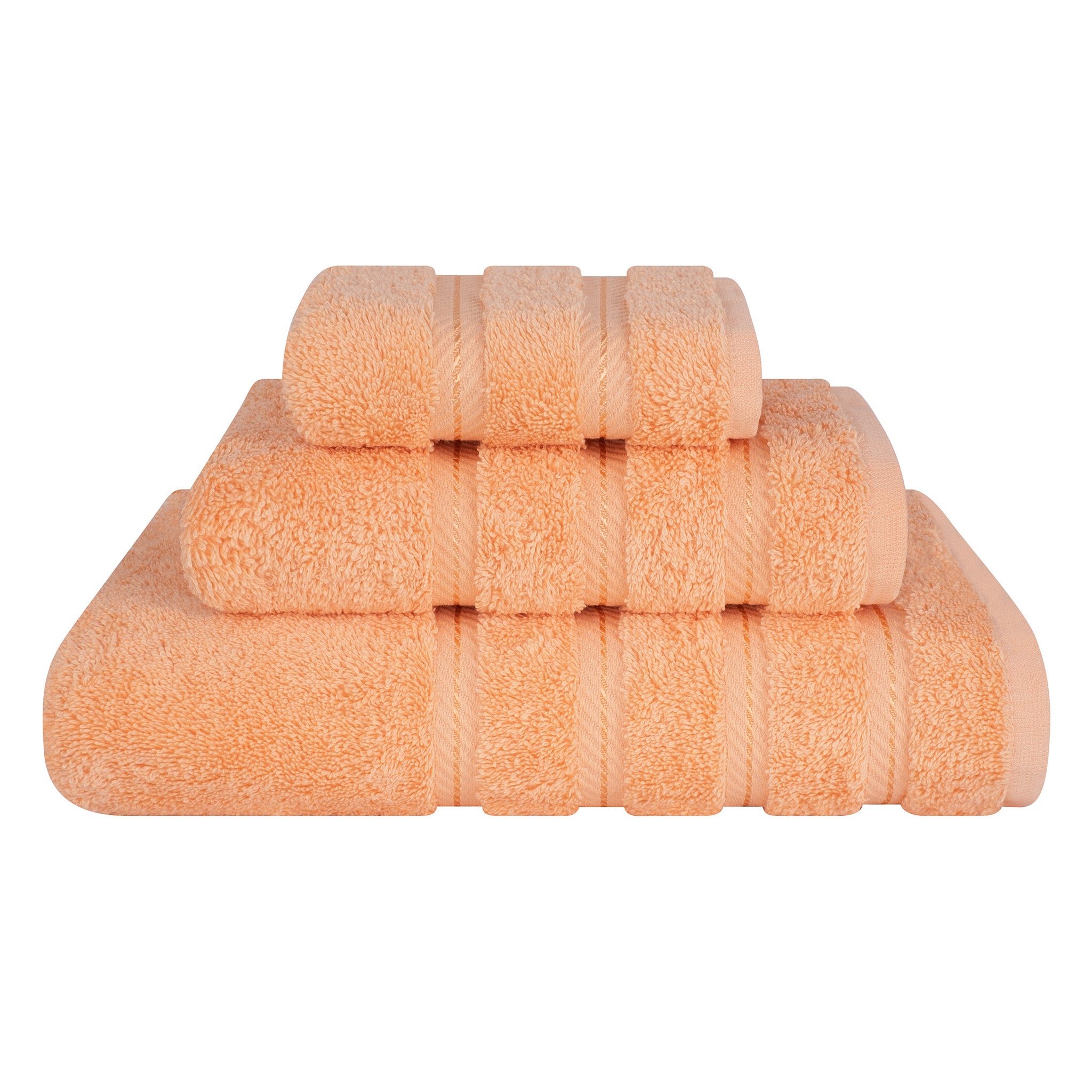 American-softlinen 3 Piece Best Bath Towels Set 100% Cotton Turkish Towels with 20 Different Colors Malibu-Peach-1