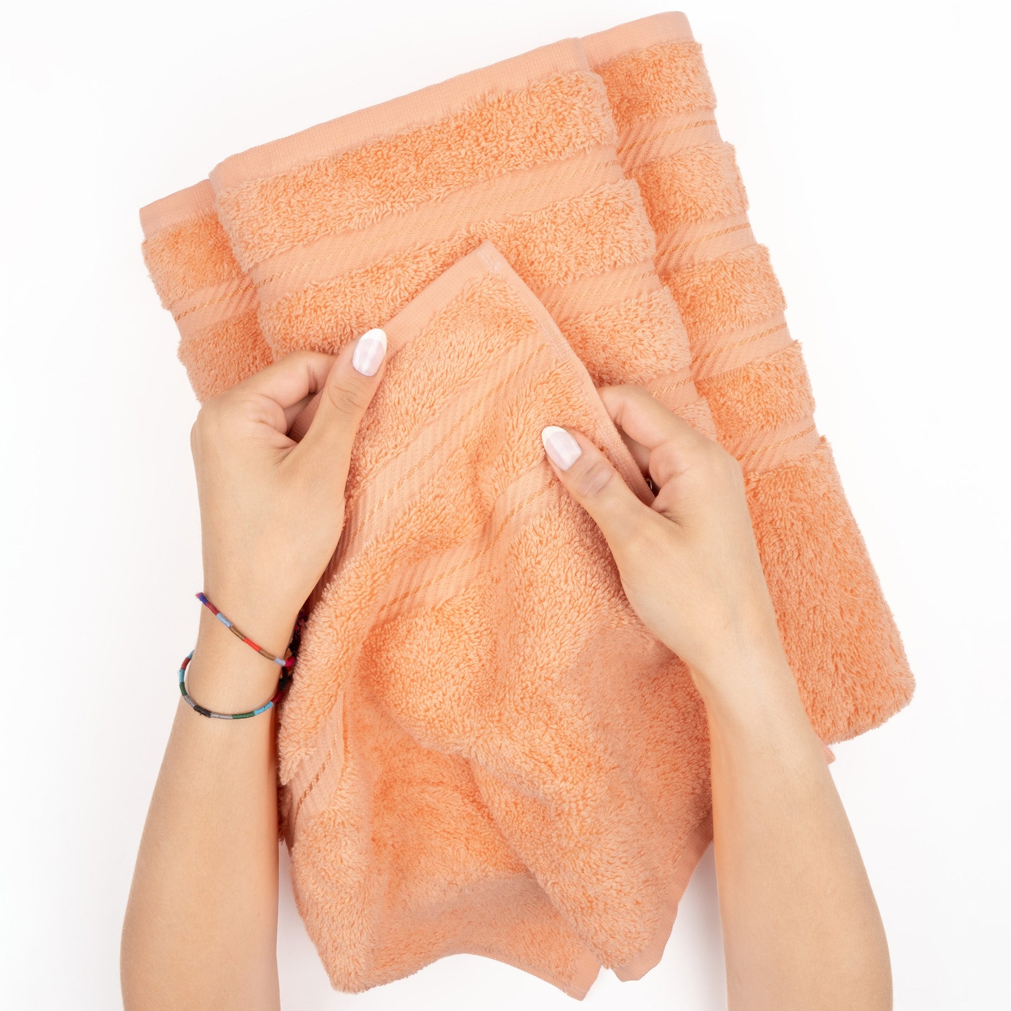 American-softlinen 3 Piece Best Bath Towels Set 100% Cotton Turkish Towels with 20 Different Colors Malibu-Peach-5