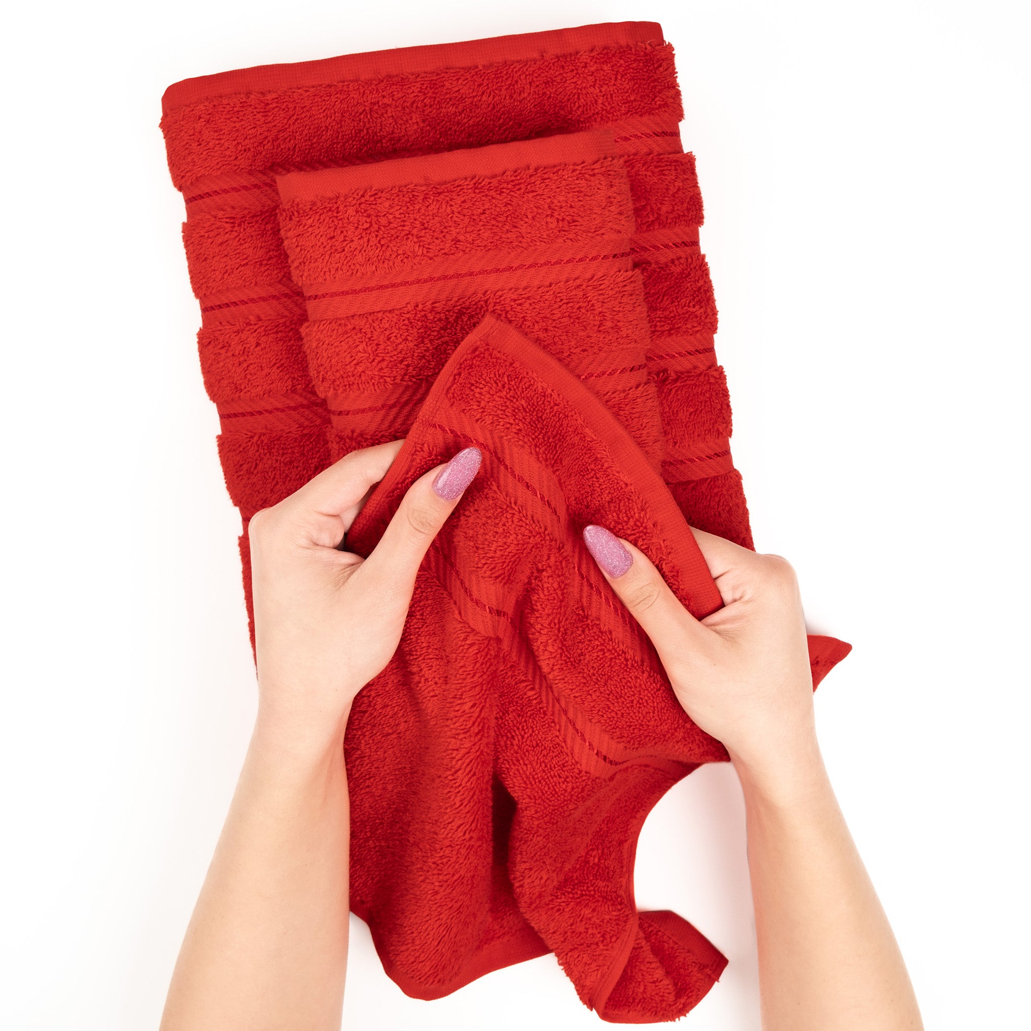 American-softlinen 3 Piece Best Bath Towels Set 100% Cotton Turkish Towels with 20 Different Colors Red-5