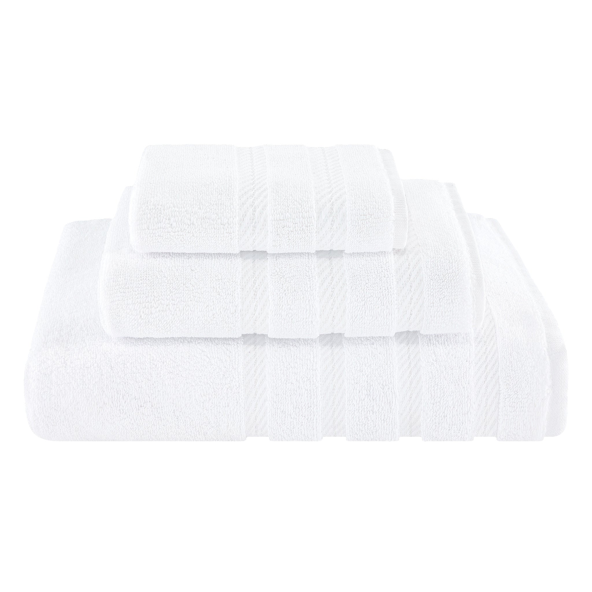 American-softlinen 3 Piece Best Bath Towels Set 100% Cotton Turkish Towels with 20 Different Colors White-1