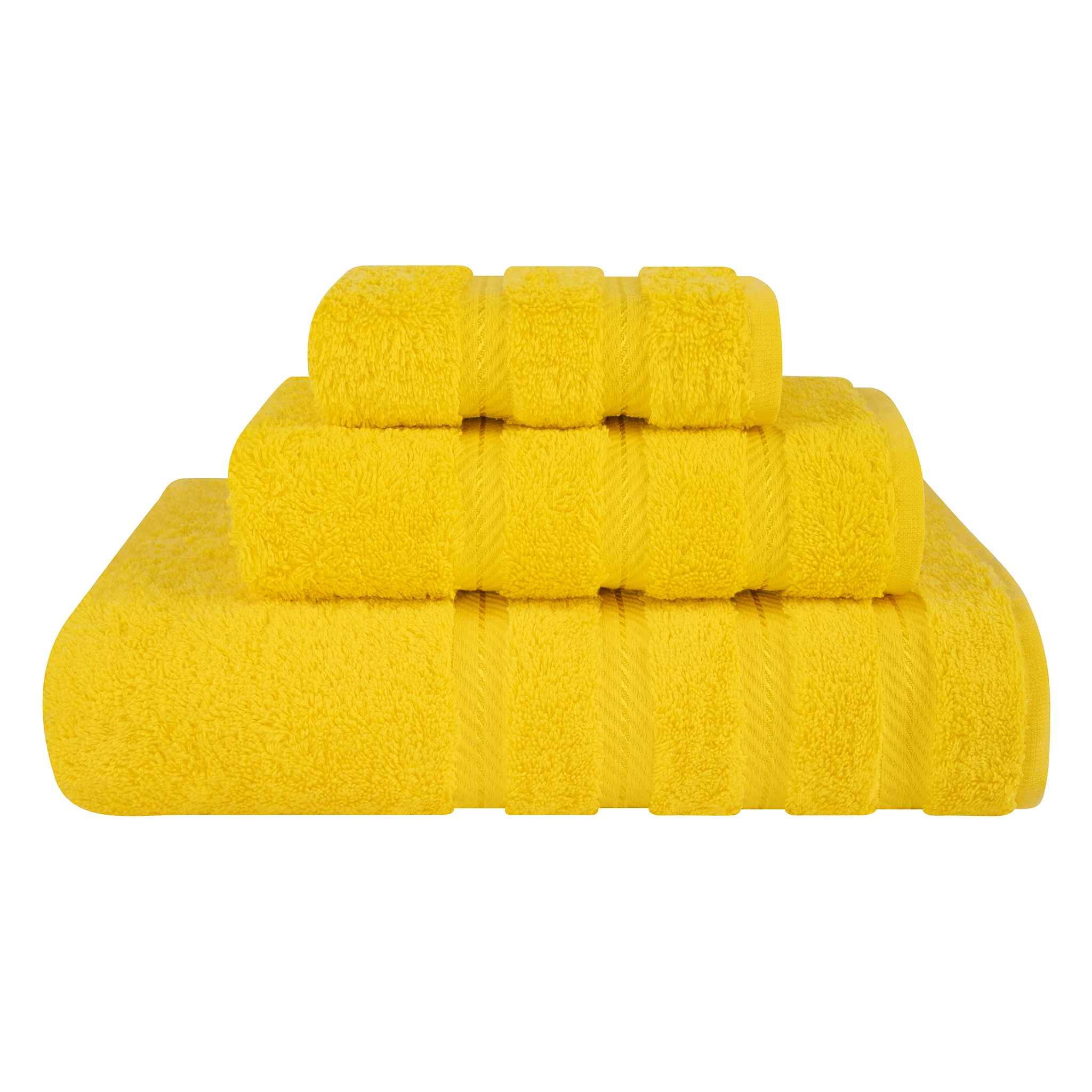 American-softlinen 3 Piece Best Bath Towels Set 100% Cotton Turkish Towels with 20 Different Colors Yellow-1