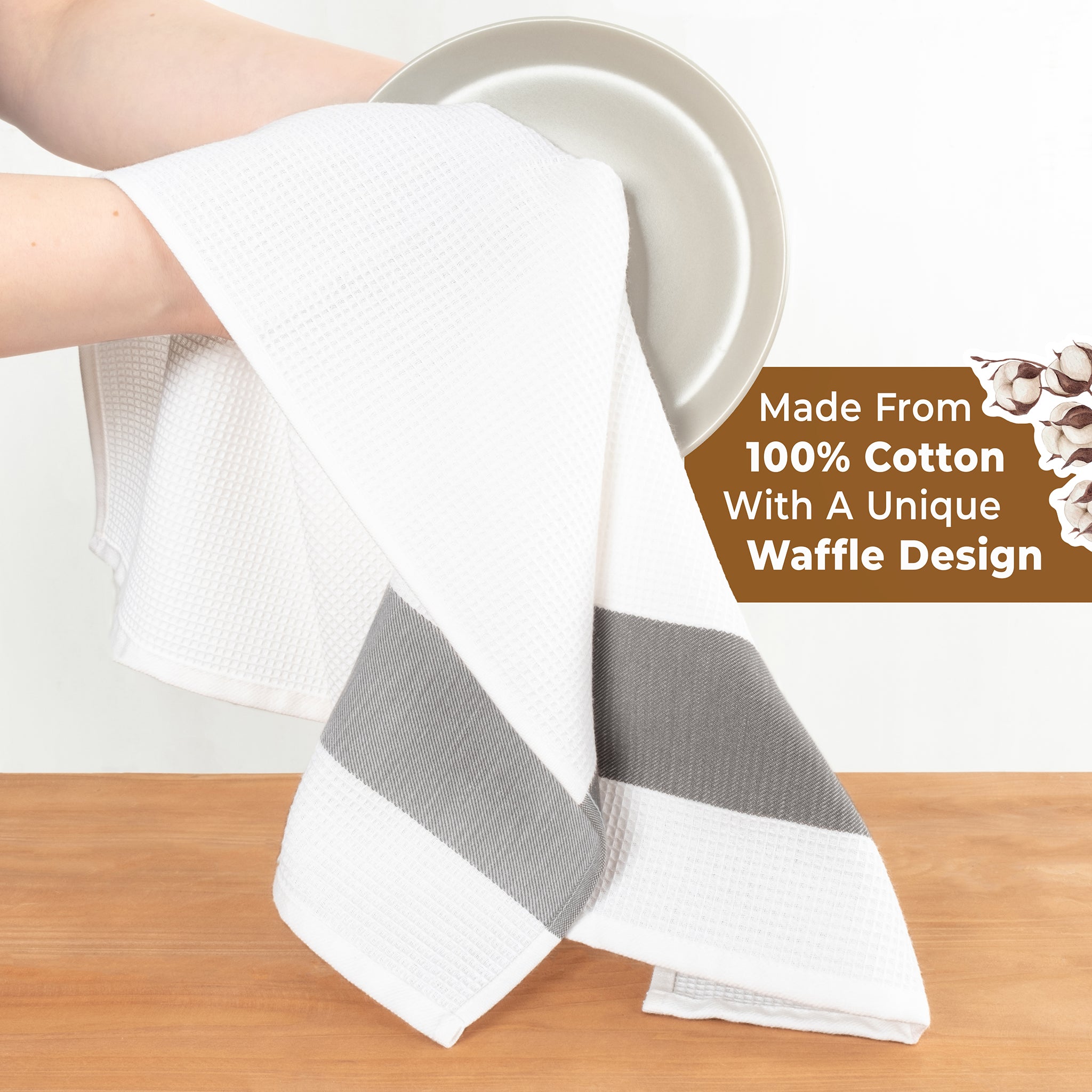 American-softlinen 4 Packed Dish Towels, 100% Cotton Dish Cloths for Kitchen (BEST PRICE💖 )