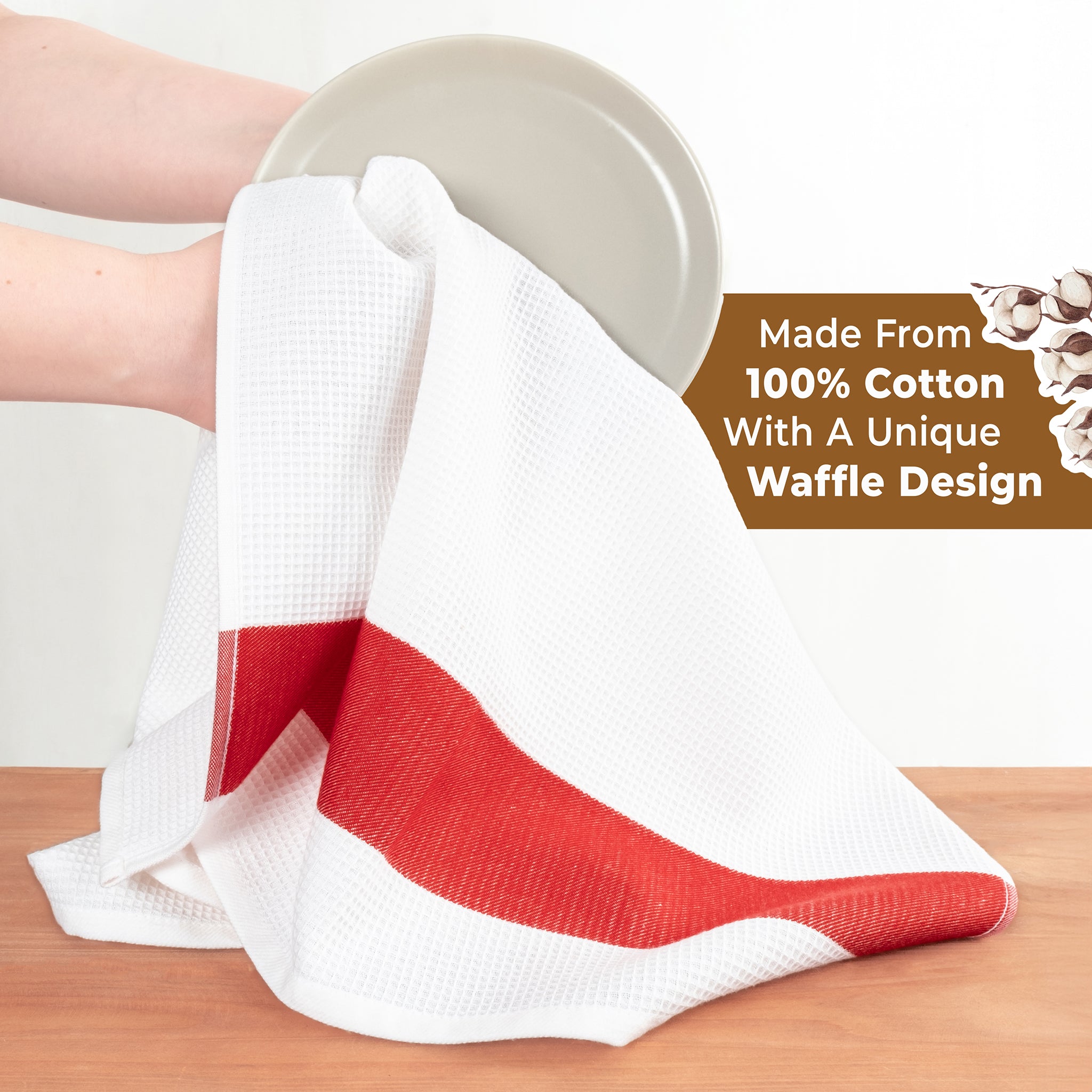 American-softlinen 4 Packed Dish Towels, 100% Cotton Dish Cloths for Kitchen (BEST PRICE💖 )