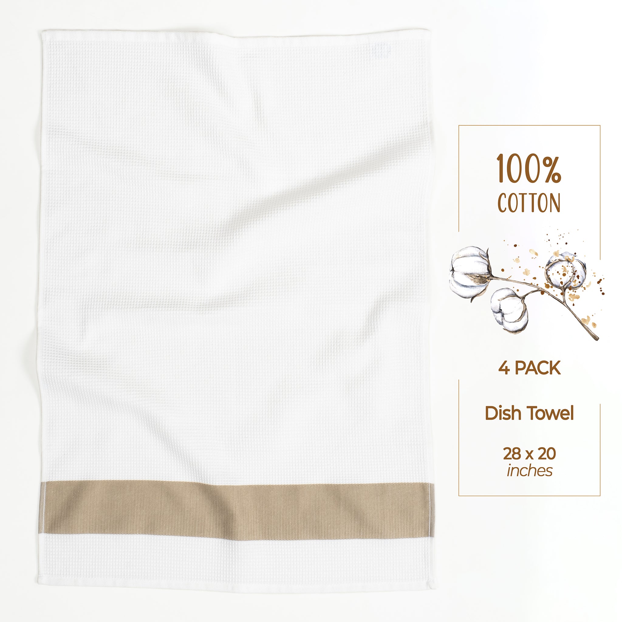 American-softlinen 4 Packed Dish Towels, 100% Cotton Dish Cloths for Kitchen (BEST PRICE💖 )