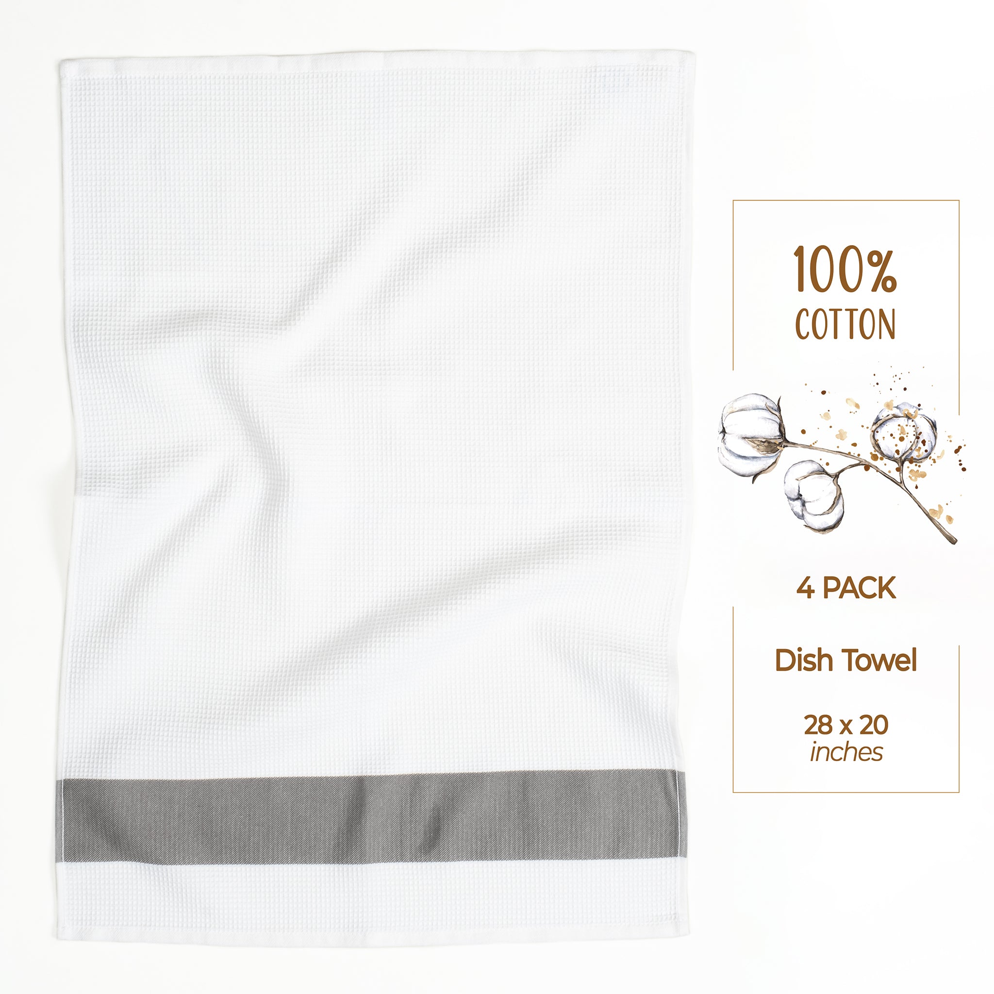 American-softlinen 4 Packed Dish Towels, 100% Cotton Dish Cloths for Kitchen (BEST PRICE💖 )