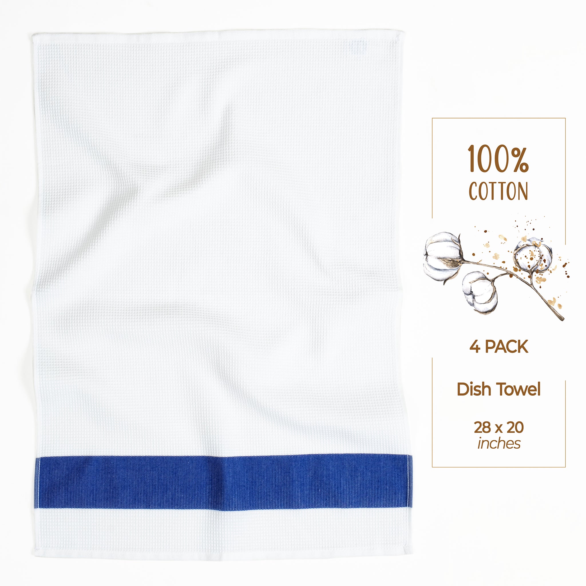 American-softlinen 4 Packed Dish Towels, 100% Cotton Dish Cloths for Kitchen (BEST PRICE💖 )