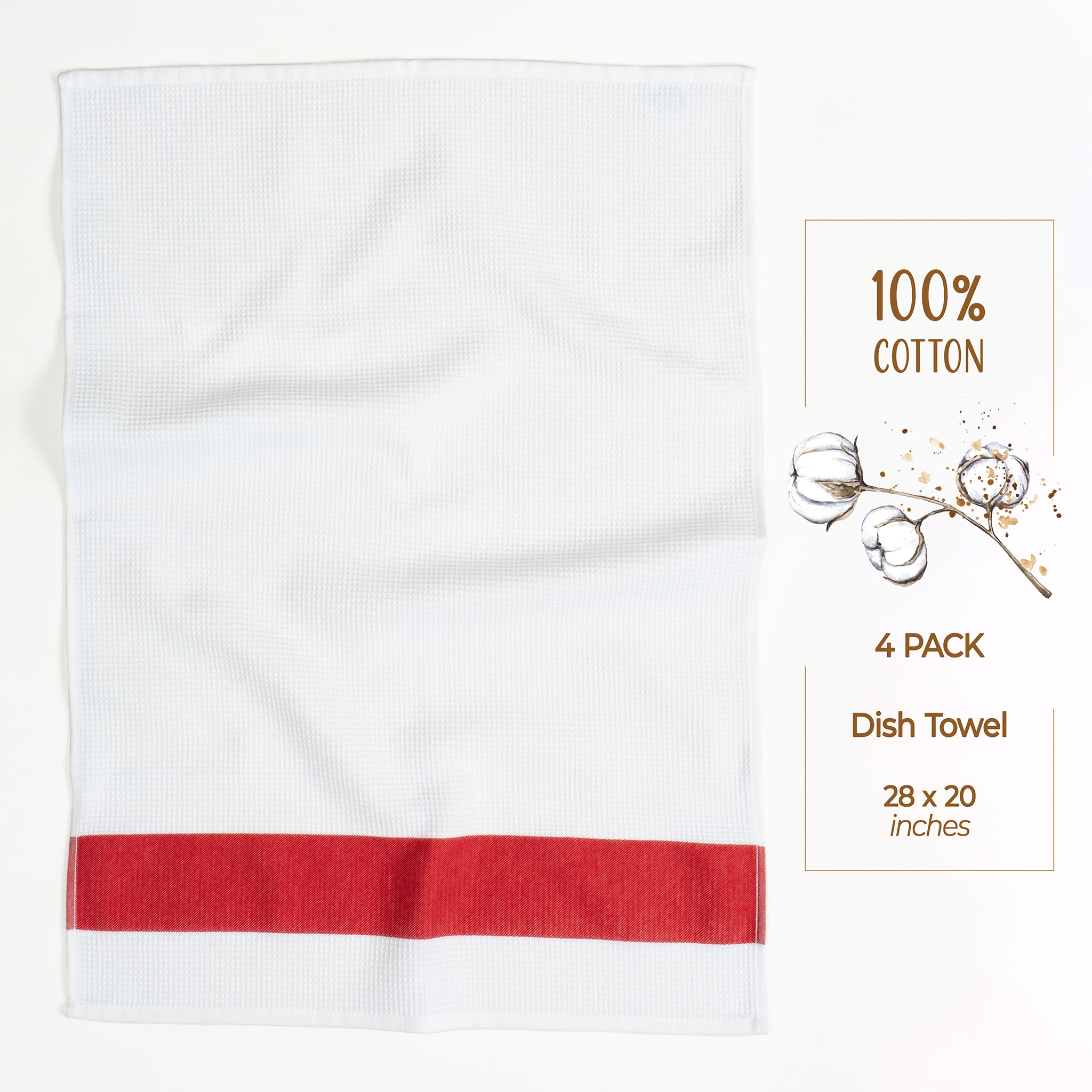 American-softlinen 4 Packed Dish Towels, 100% Cotton Dish Cloths for Kitchen (BEST PRICE💖 )