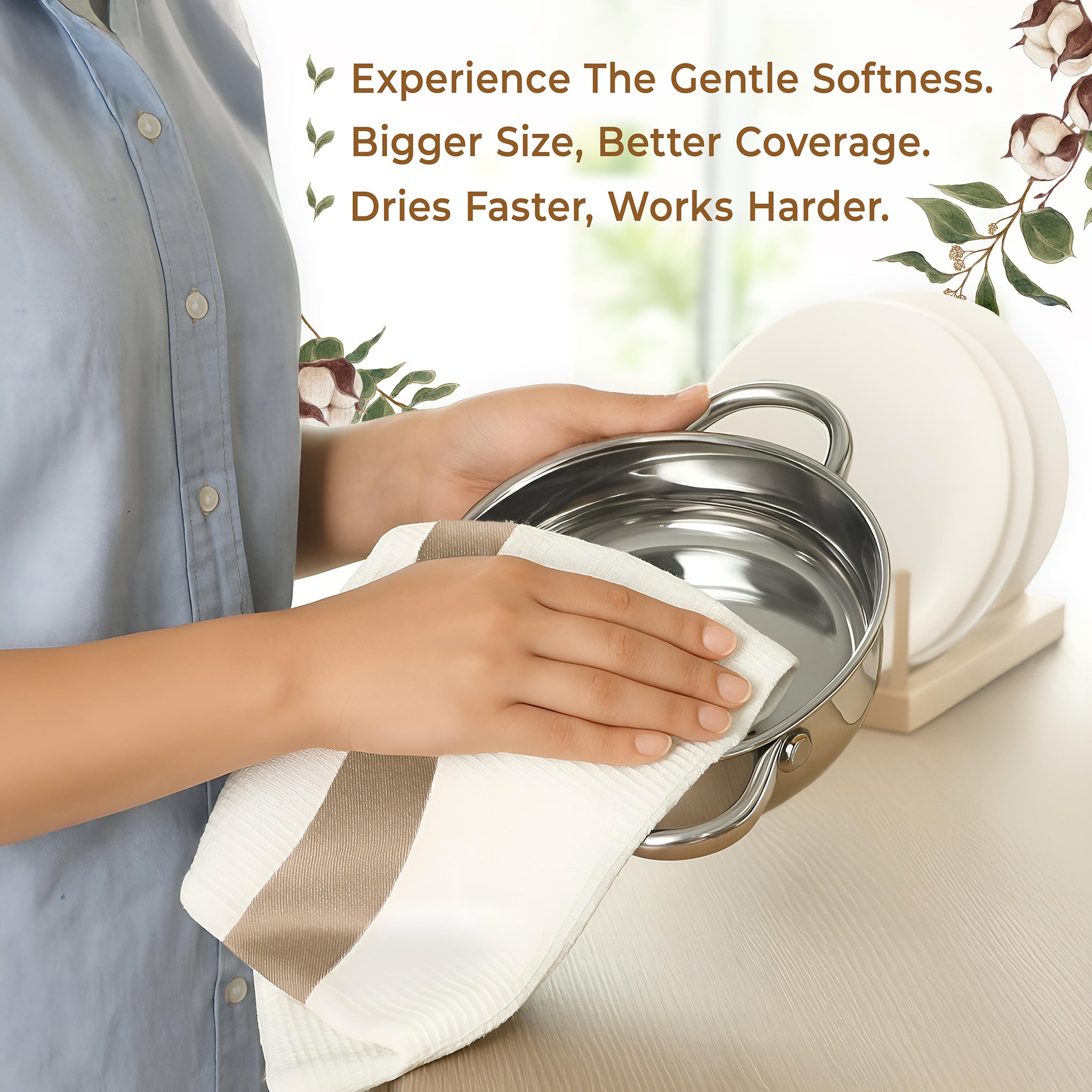 American-softlinen 4 Packed Dish Towels, 100% Cotton Dish Cloths for Kitchen (BEST PRICE💖 )