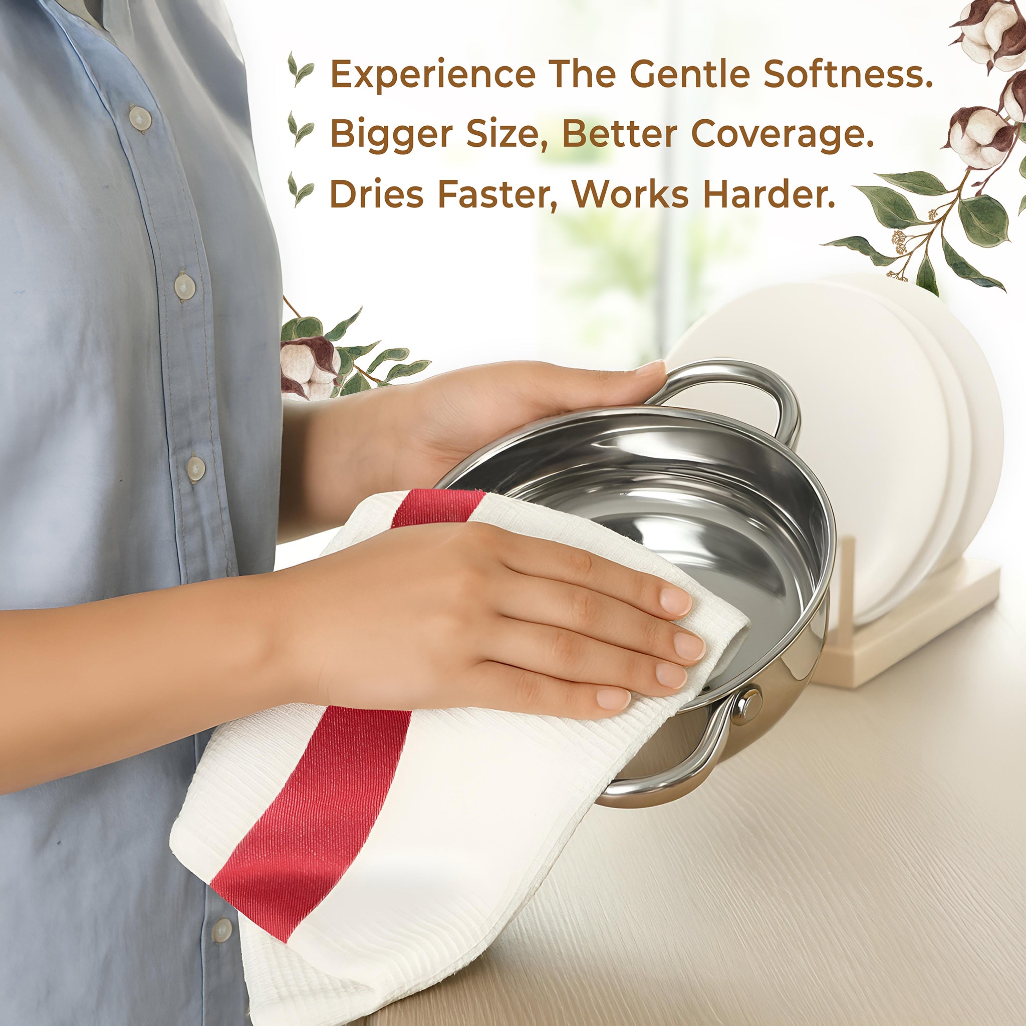 American-softlinen 4 Packed Dish Towels, 100% Cotton Dish Cloths for Kitchen (BEST PRICE💖 )
