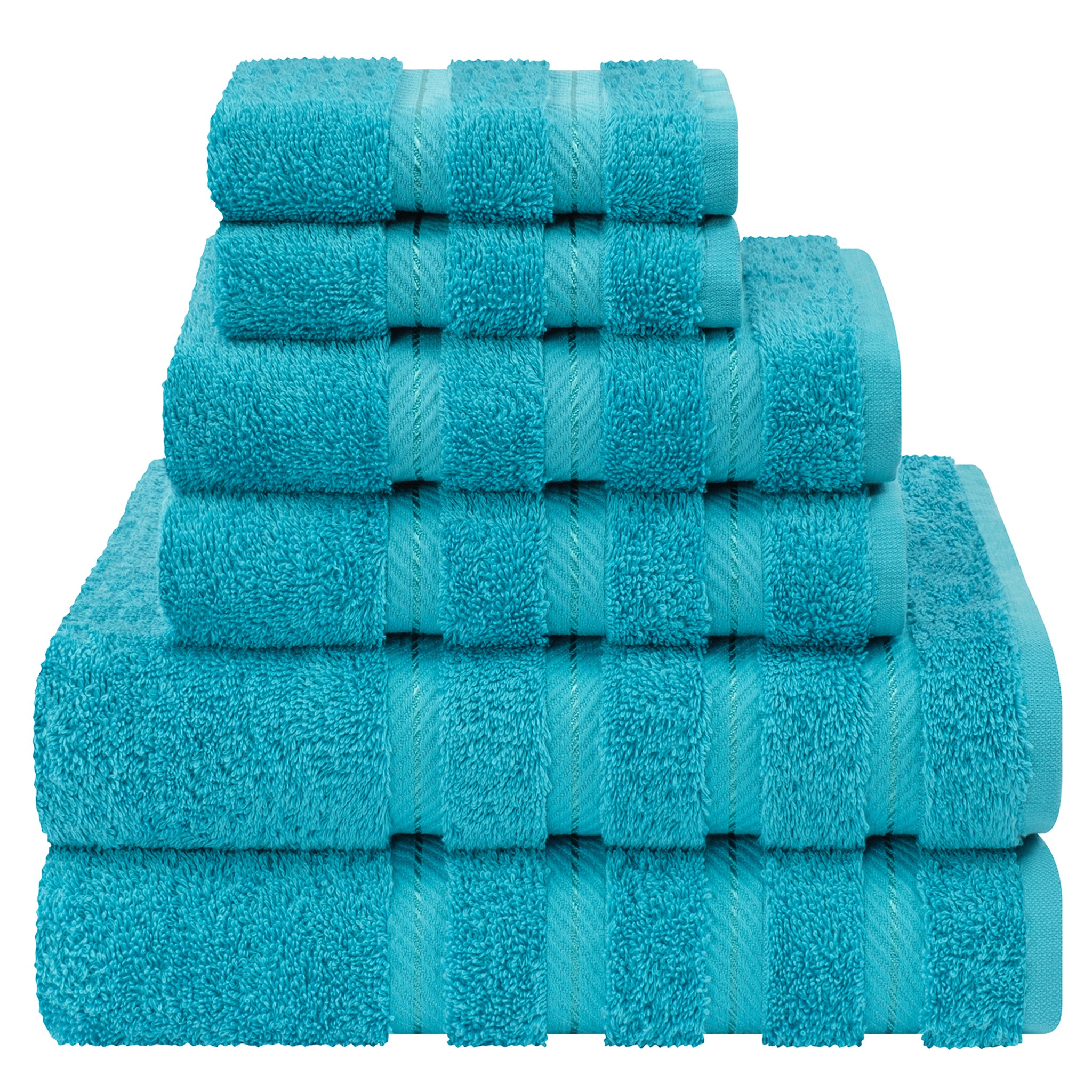 American-softlinen 6 Piece Best Bath Towels Set 100% Cotton Turkish Towels with 20 Different Colors Aqua-Blue-1