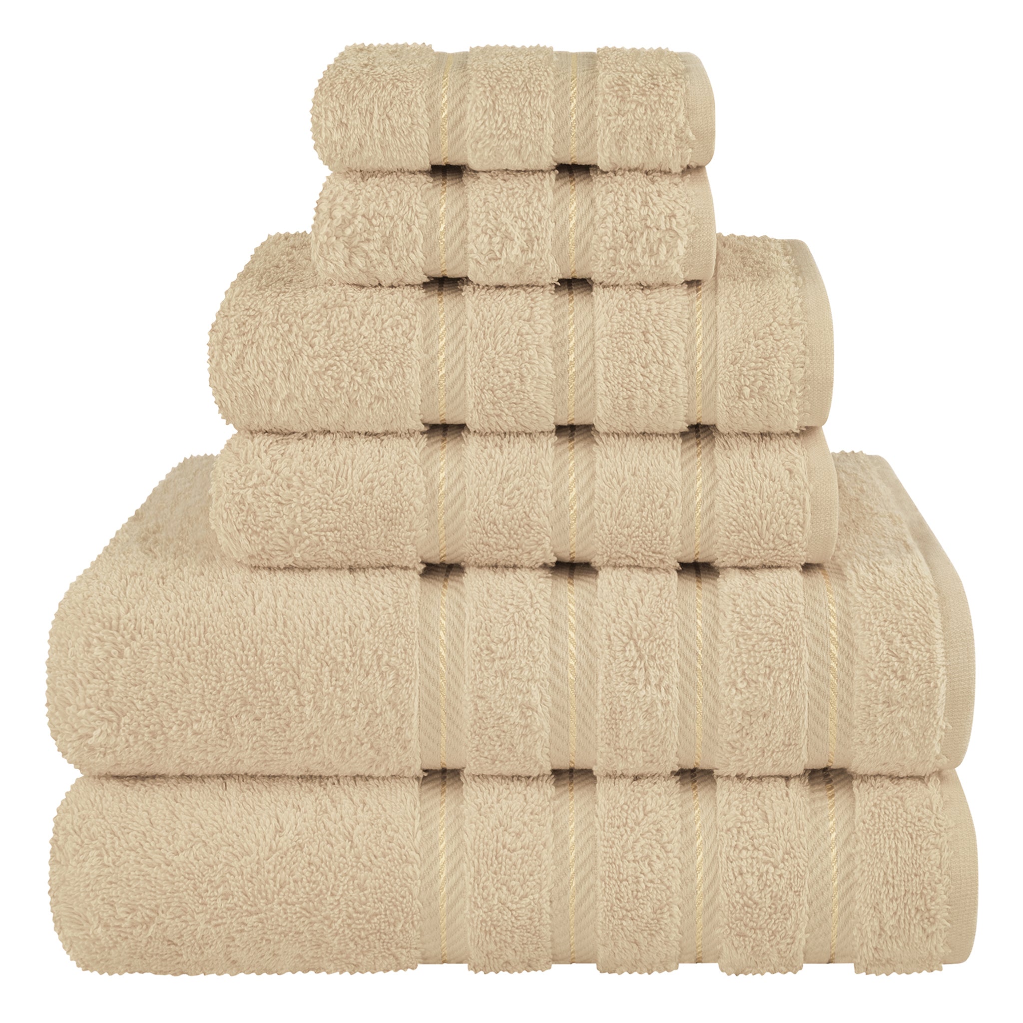 American-softlinen 6 Piece Best Bath Towels Set 100% Cotton Turkish Towels with 20 Different Colors Beige-1