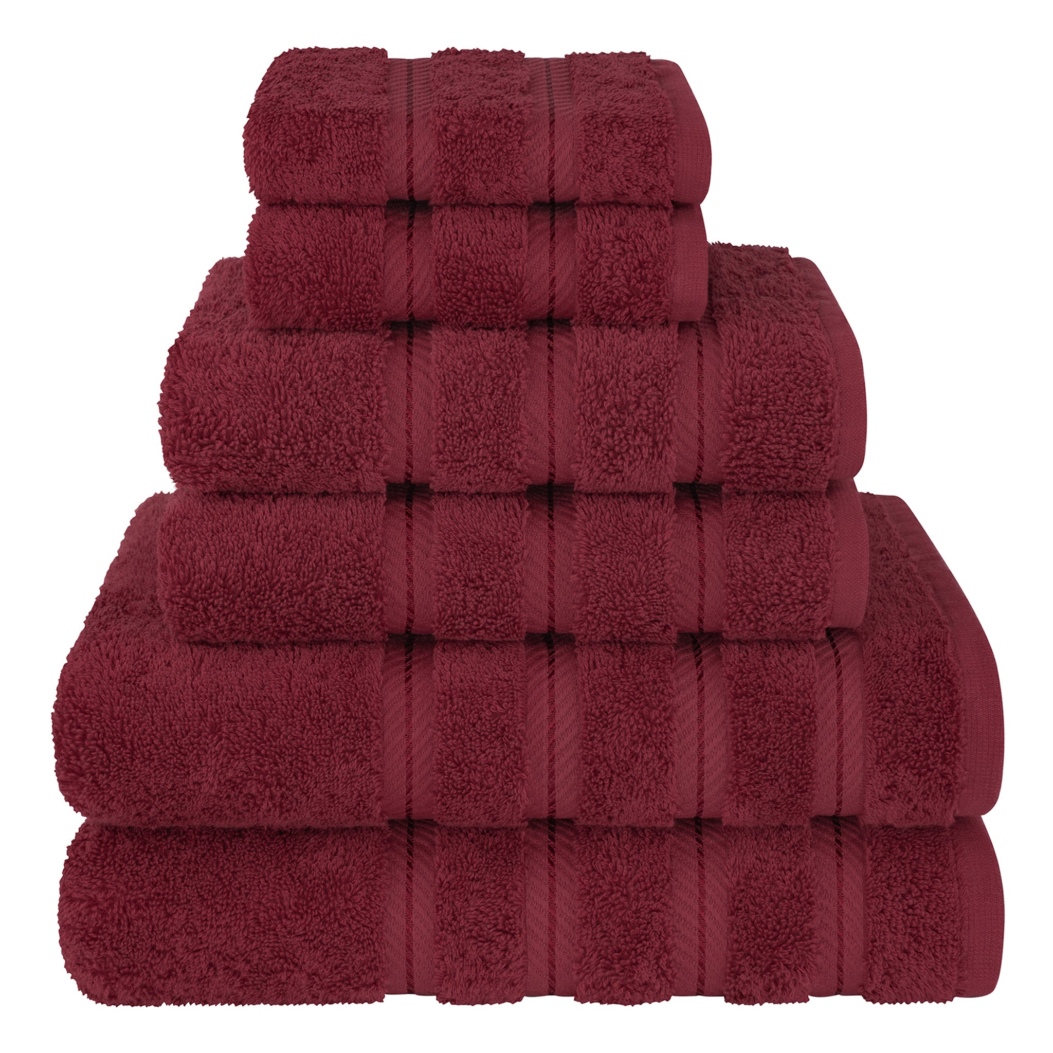 American-softlinen 6 Piece Best Bath Towels Set 100% Cotton Turkish Towels with 20 Different Colors Bordeaux-Red-1