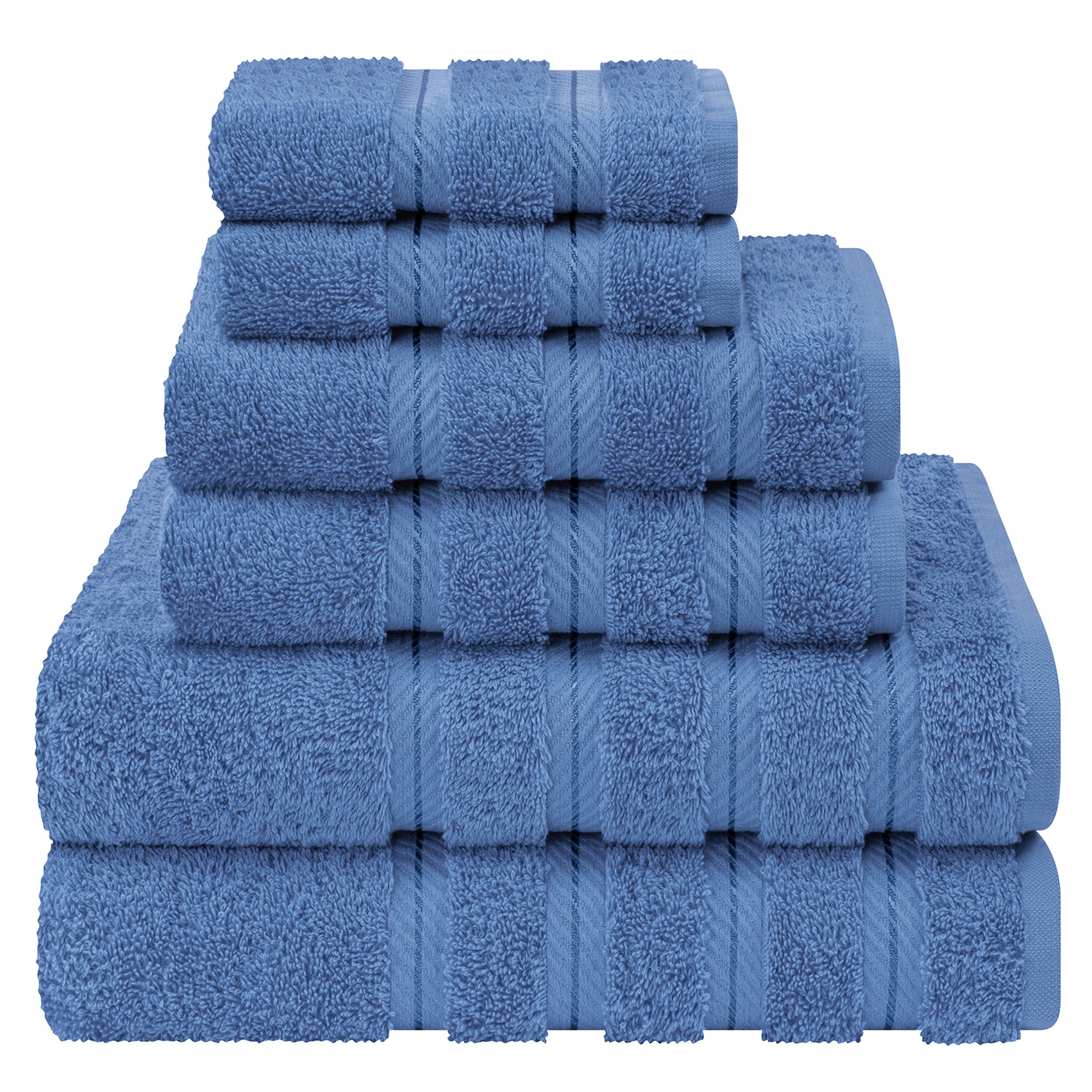 American-softlinen 6 Piece Best Bath Towels Set 100% Cotton Turkish Towels with 20 Different Colors Electric-Blue-1