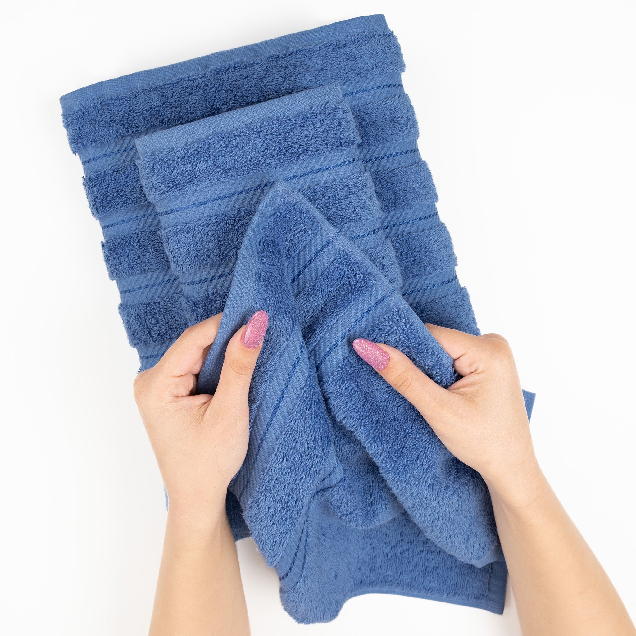 American-softlinen 6 Piece Best Bath Towels Set 100% Cotton Turkish Towels with 20 Different Colors Electric-Blue-5