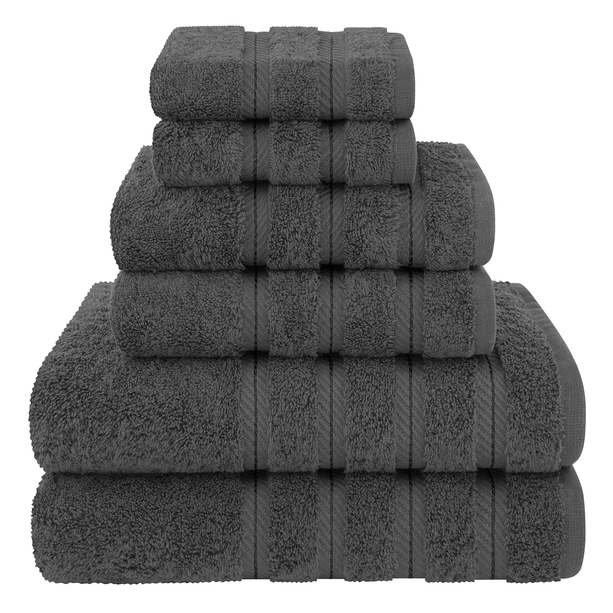 American-softlinen 6 Piece Best Bath Towels Set 100% Cotton Turkish Towels with 20 Different Colors Gray-1