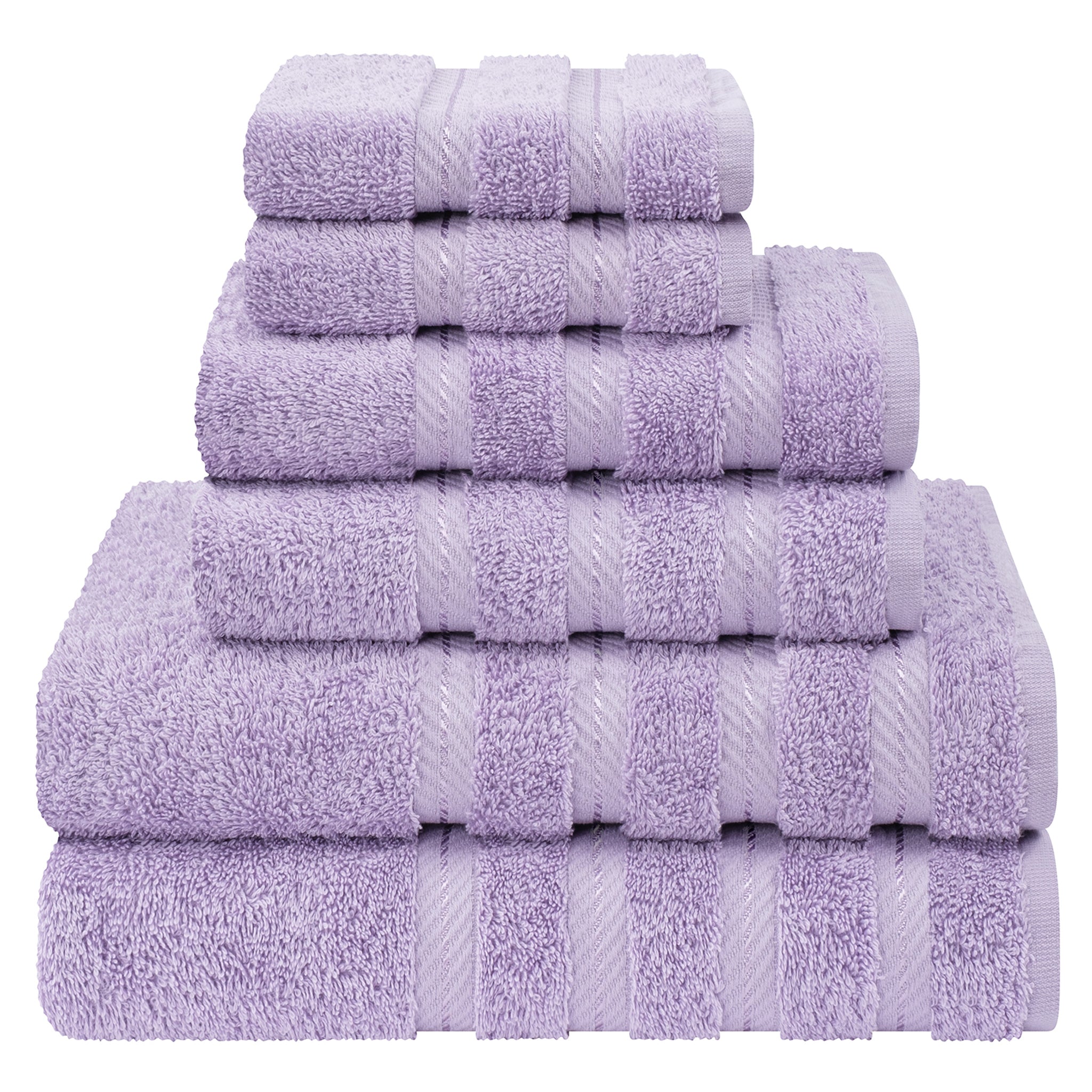 American-softlinen 6 Piece Best Bath Towels Set 100% Cotton Turkish Towels with 20 Different Colors Lilac-1