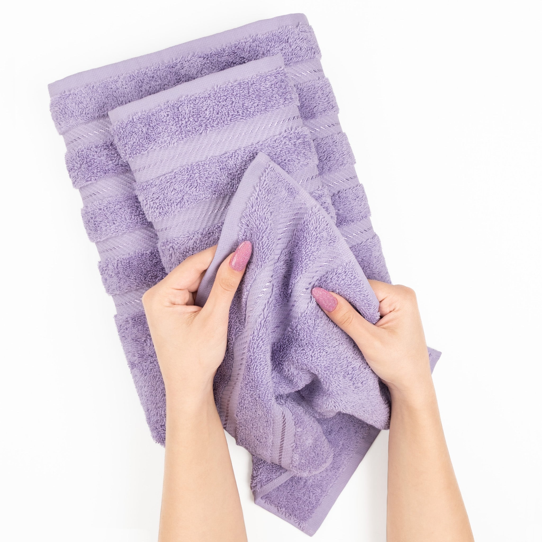 American-softlinen 6 Piece Best Bath Towels Set 100% Cotton Turkish Towels with 20 Different Colors Lilac-5