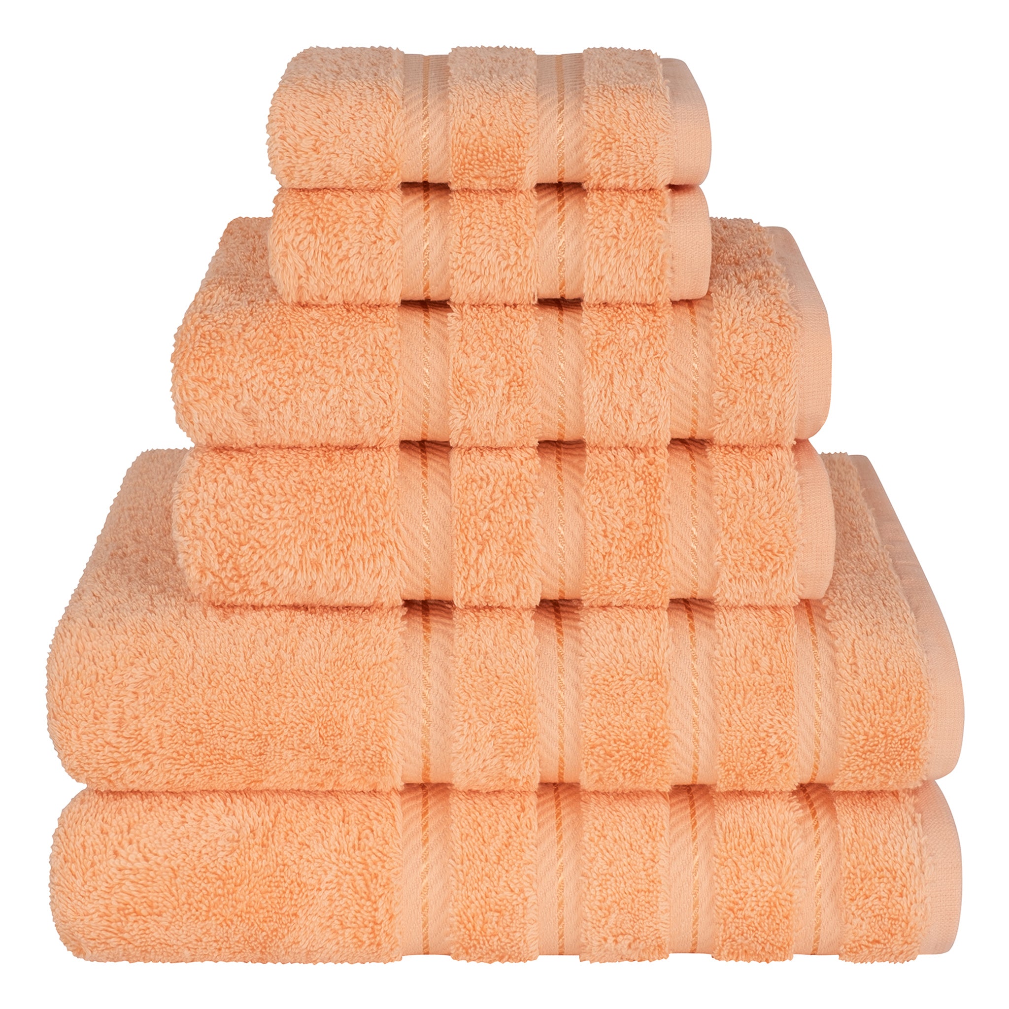 American-softlinen 6 Piece Best Bath Towels Set 100% Cotton Turkish Towels with 20 Different Colors Malibu-Peach-1