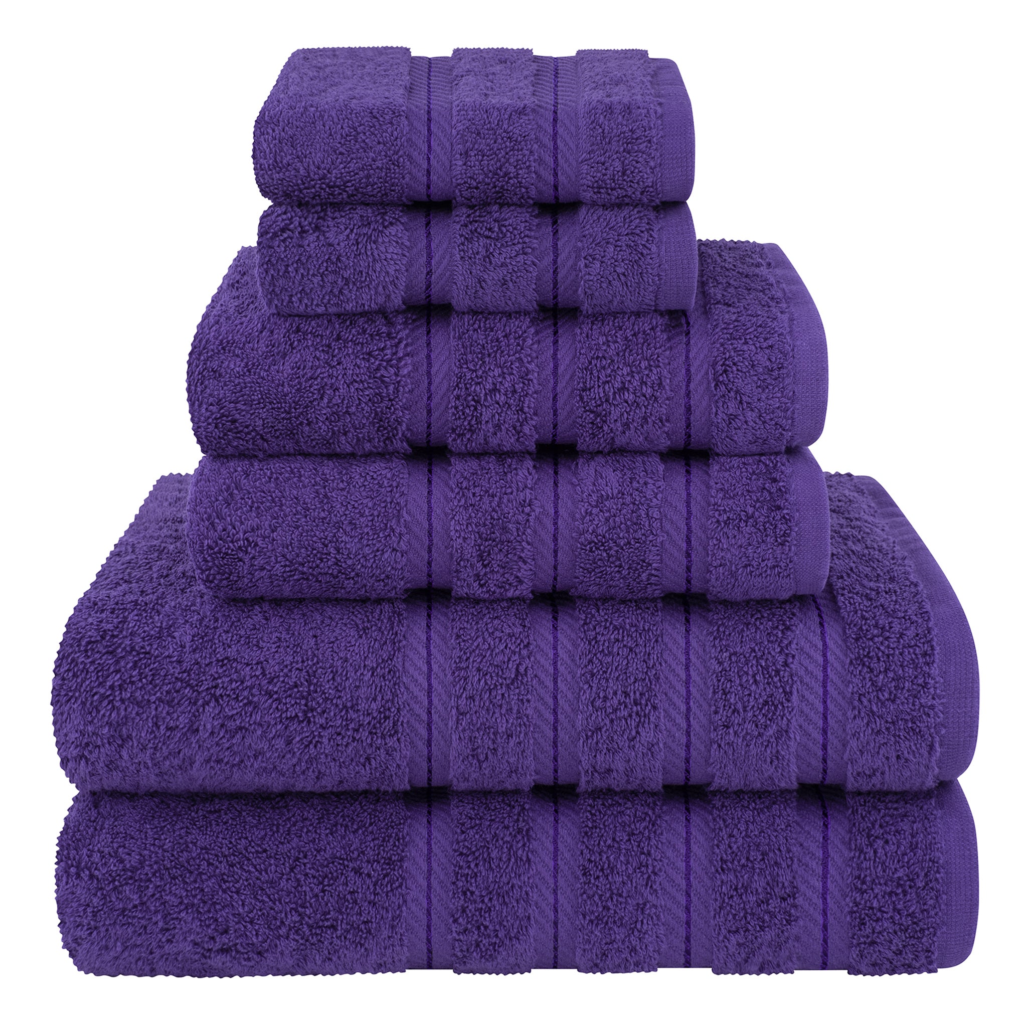American-softlinen 6 Piece Best Bath Towels Set 100% Cotton Turkish Towels with 20 Different Colors Purple-1