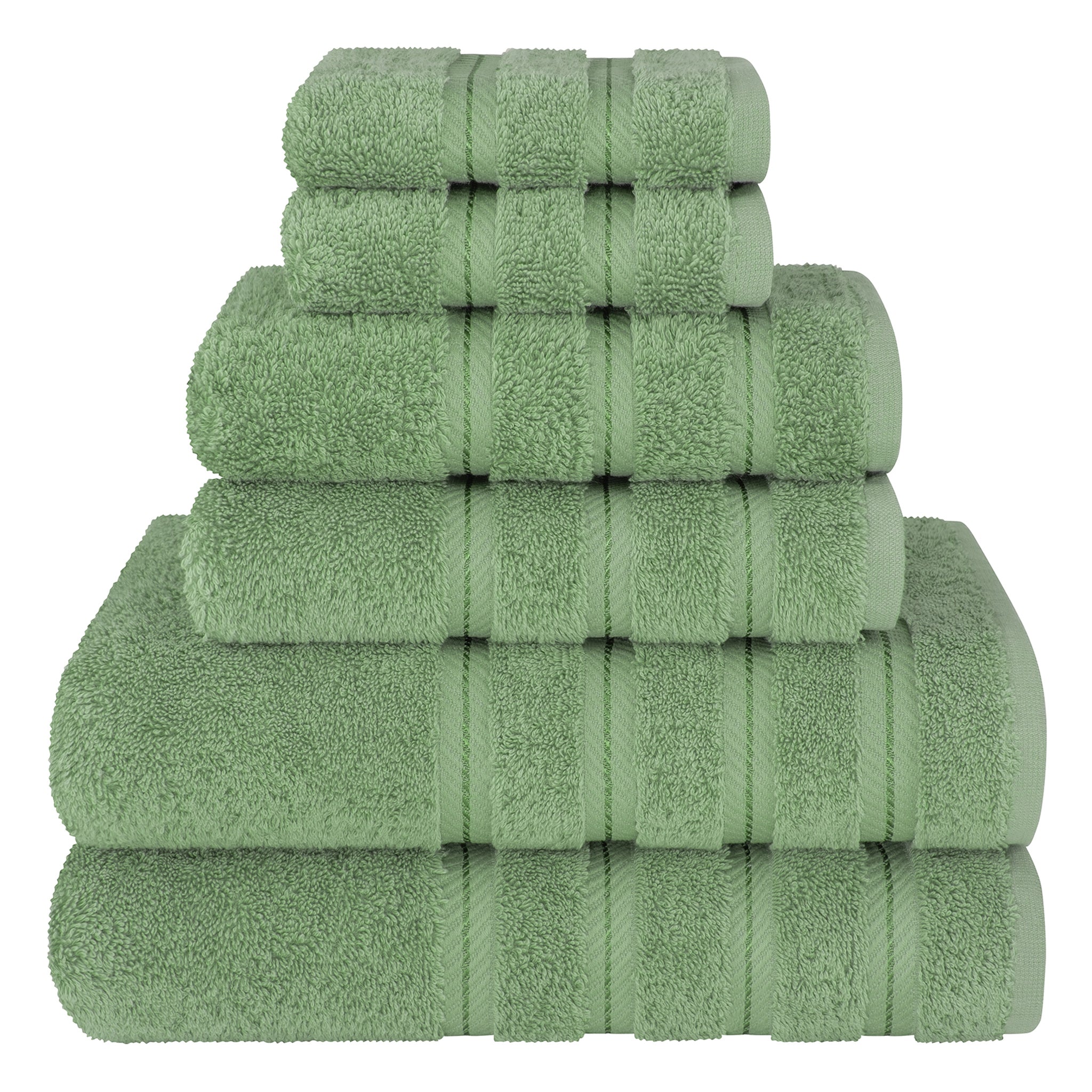 American-softlinen 6 Piece Best Bath Towels Set 100% Cotton Turkish Towels with 20 Different Colors Sage-Green-1