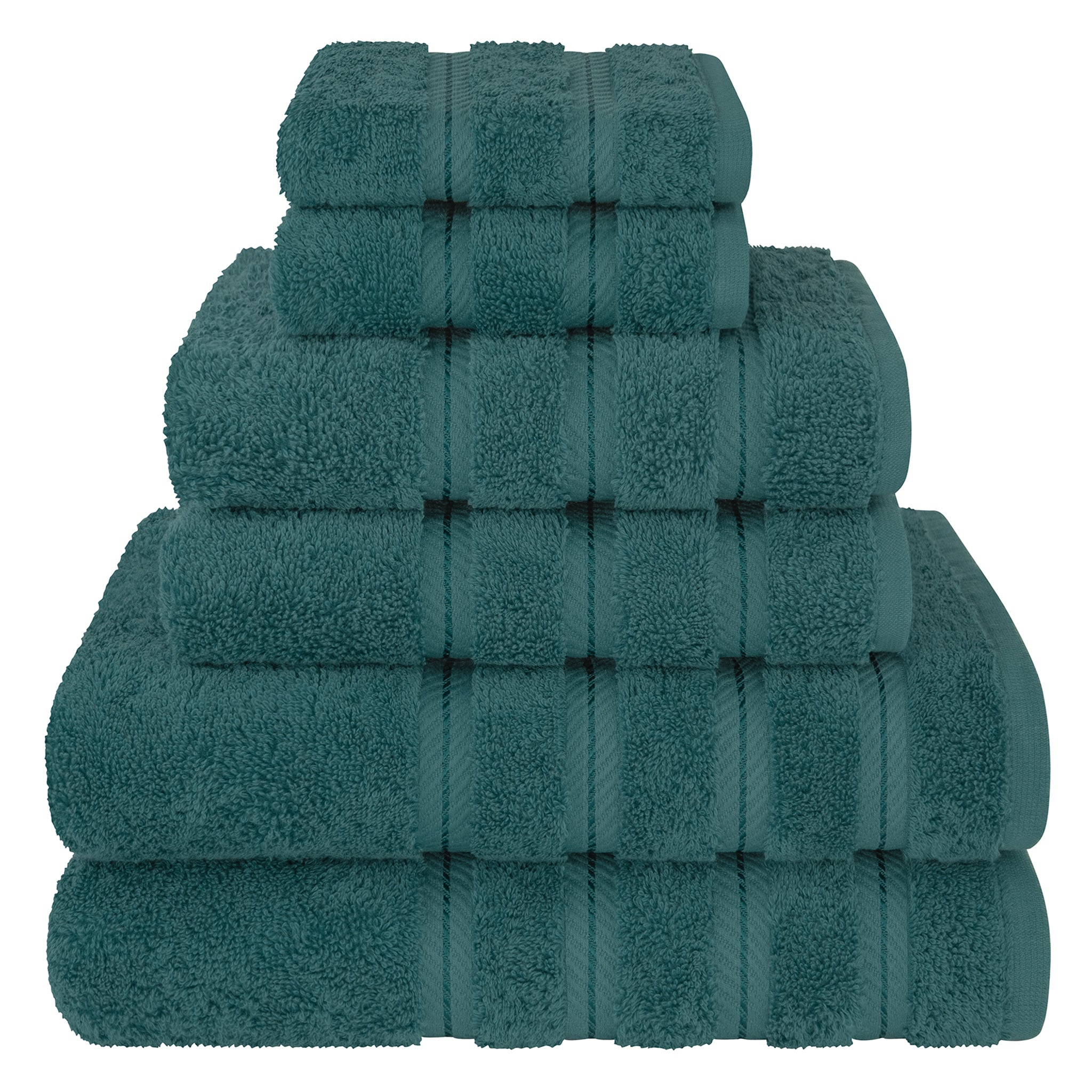 American-softlinen 6 Piece Best Bath Towels Set 100% Cotton Turkish Towels with 20 Different Colors Teal-1