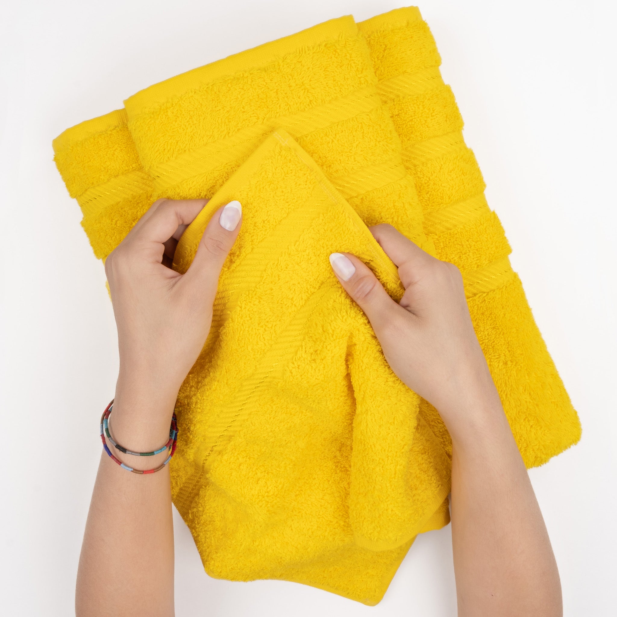 American-softlinen 6 Piece Best Bath Towels Set 100% Cotton Turkish Towels with 20 Different Colors Yellow-5