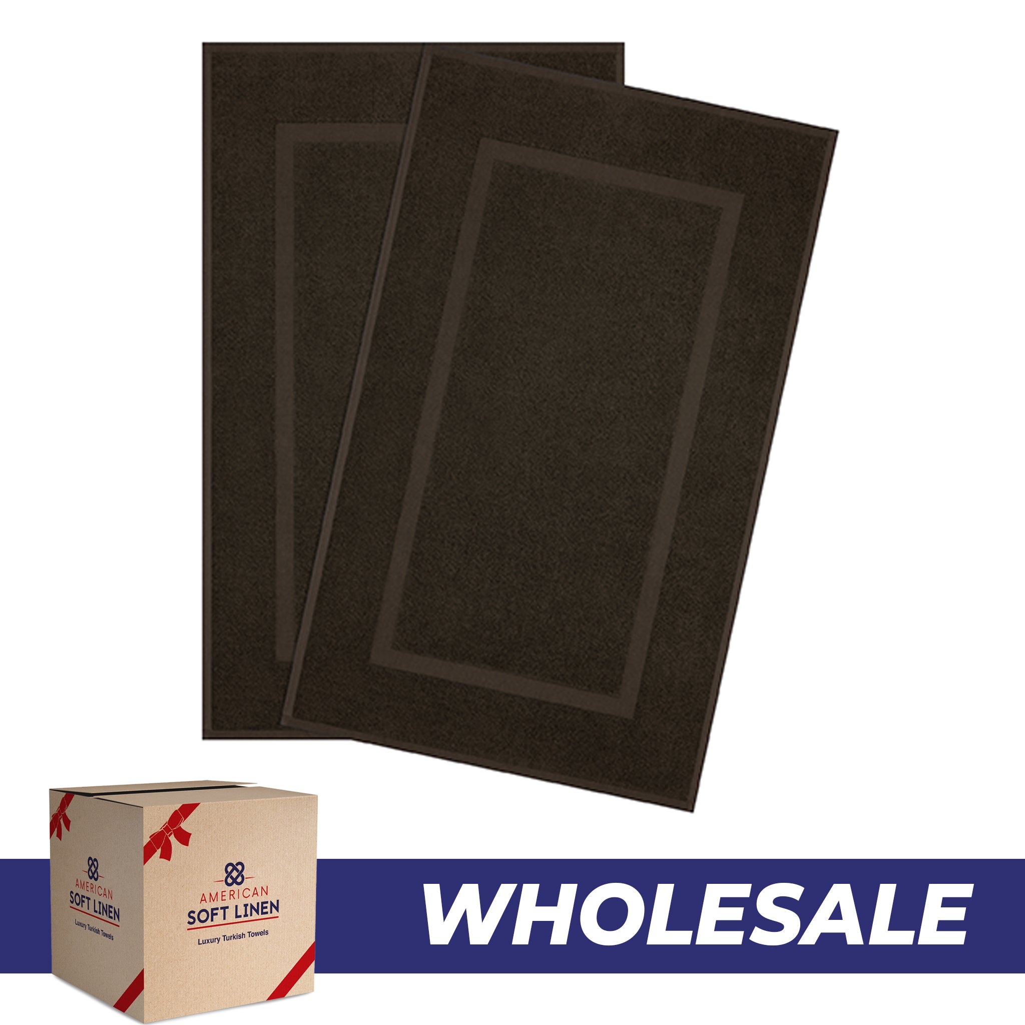 American-softlinen Bekos 100% Cotton Bath Mat Set, 2 Piece 20x34 inches Wholesale Bath Rugs for Bathroom