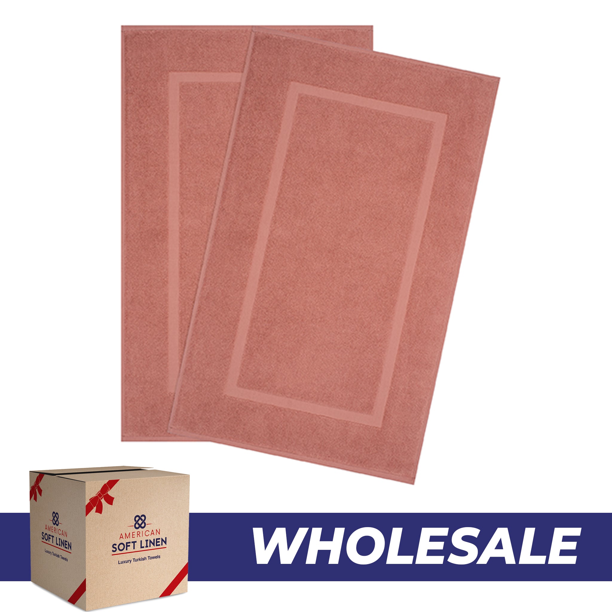 American-softlinen Bekos 100% Cotton Bath Mat Set, 2 Piece 20x34 inches Wholesale Bath Rugs for Bathroom