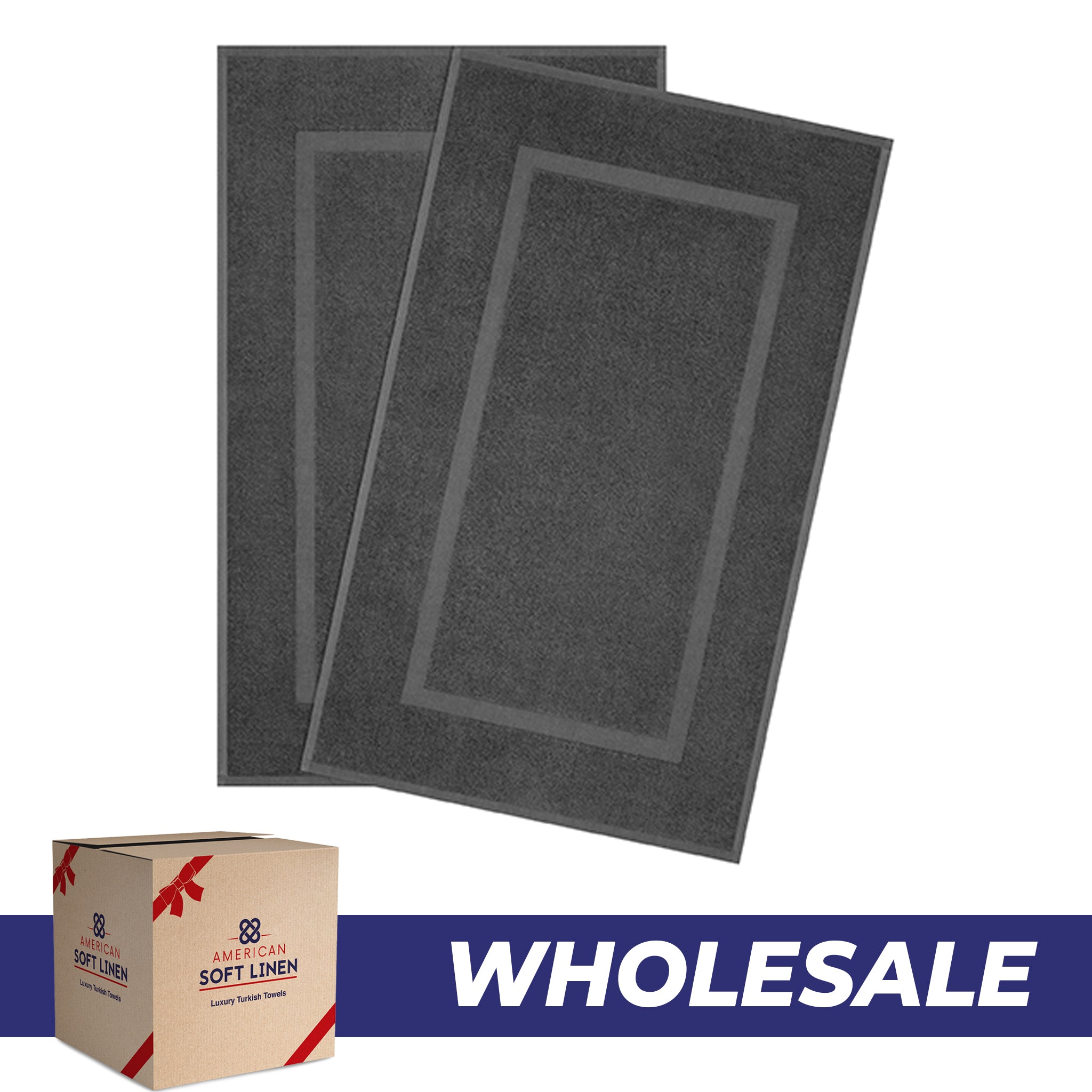 American-softlinen Bekos 100% Cotton Bath Mat Set, 2 Piece 20x34 inches Wholesale Bath Rugs for Bathroom