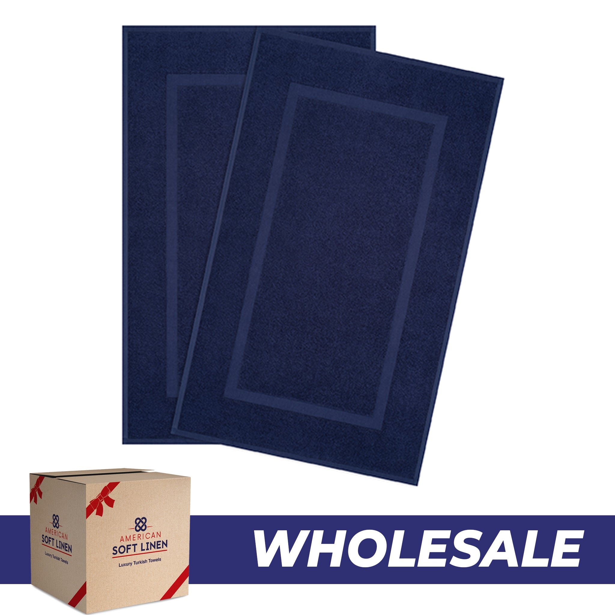American-softlinen Bekos 100% Cotton Bath Mat Set, 2 Piece 20x34 inches Wholesale Bath Rugs for Bathroom