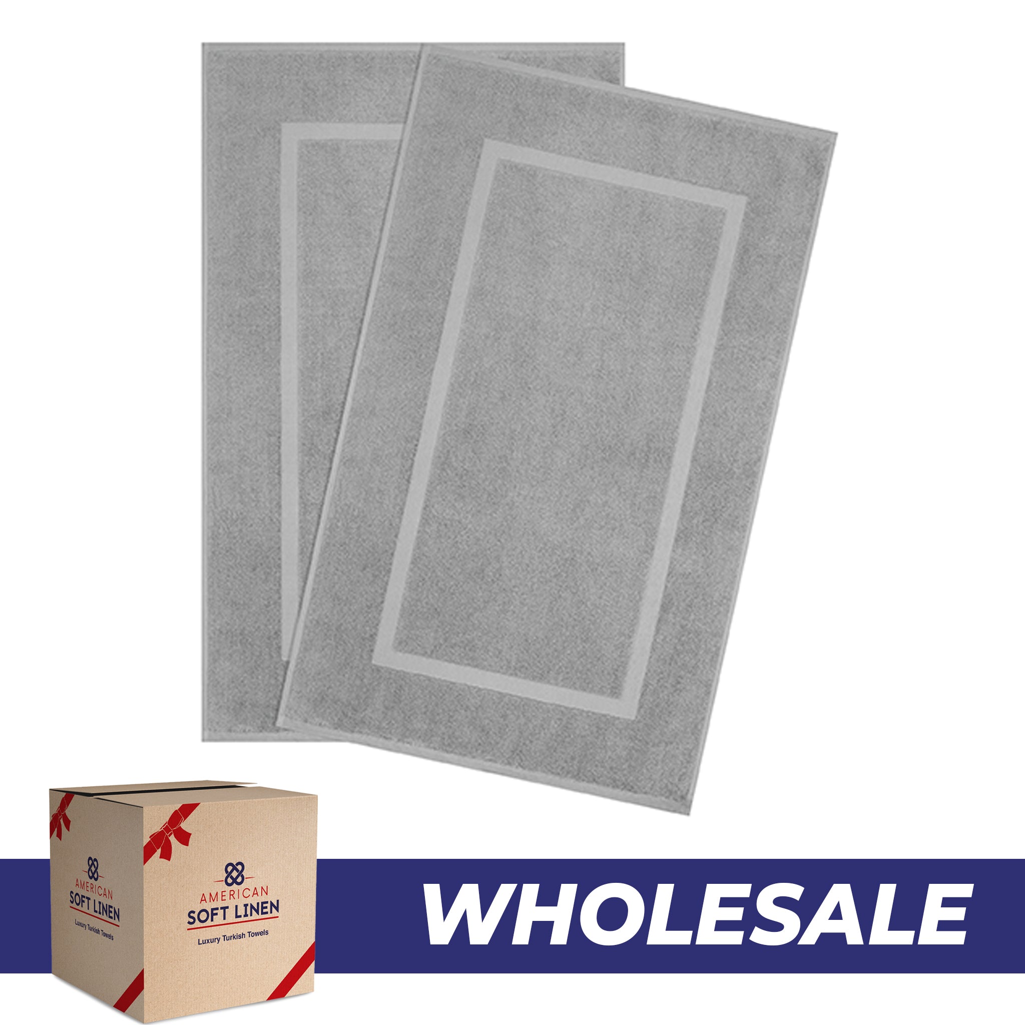 American-softlinen Bekos 100% Cotton Bath Mat Set, 2 Piece 20x34 inches Wholesale Bath Rugs for Bathroom
