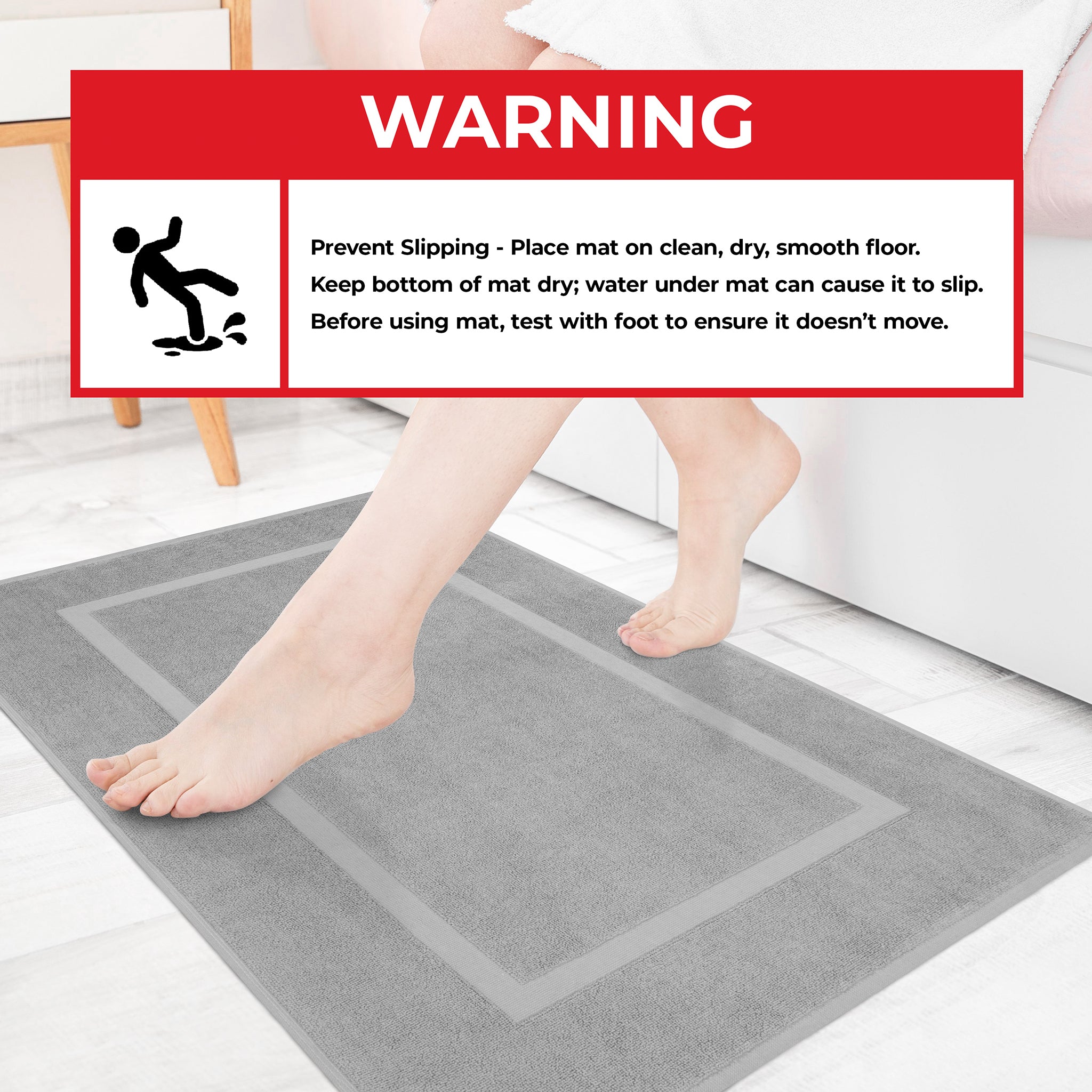American-softlinen Bekos 100% Cotton Bath Mat Set, 2 Piece 20x34 inches Wholesale Bath Rugs for Bathroom
